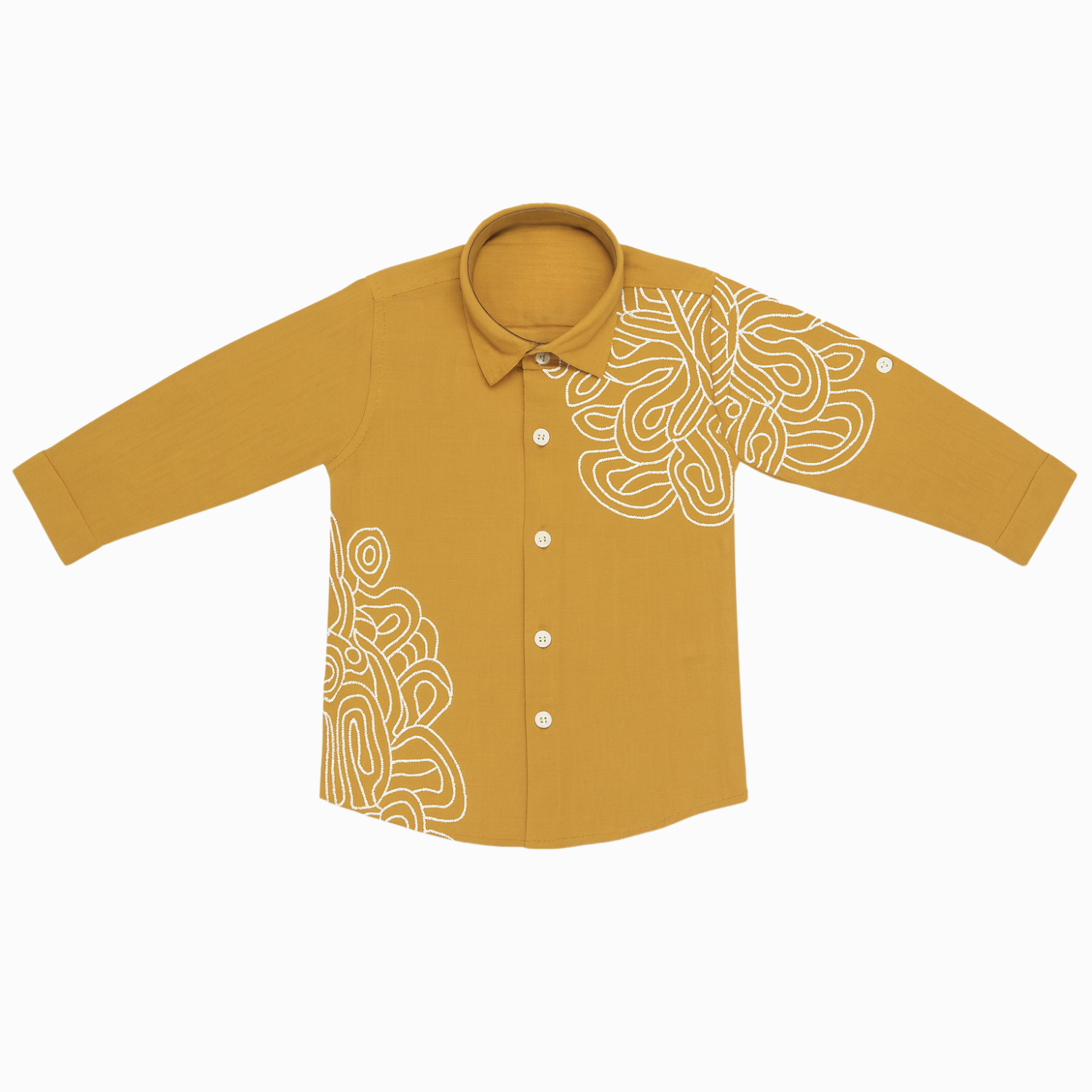 BLAZO Boys Mustard Linen Shirt | Age 1–12 Years