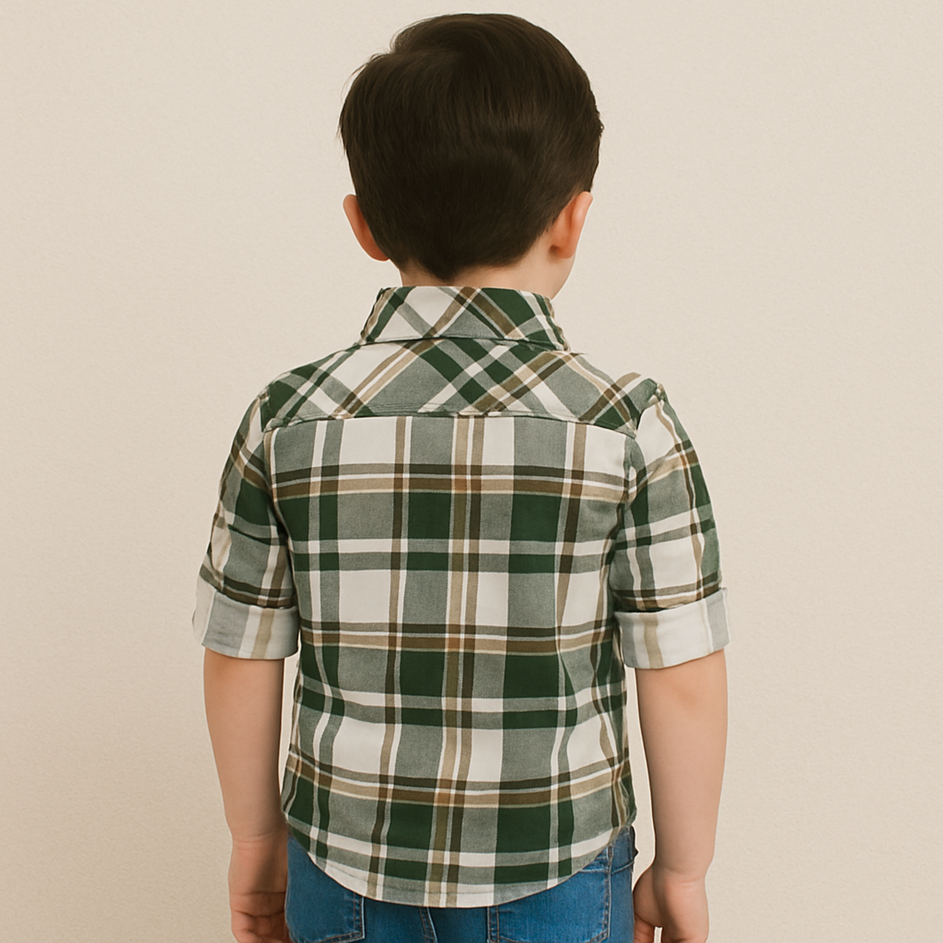 Blazo Boys’ Blue & Green Checkered Full Sleeve Shirt | Ages 1–10 Years