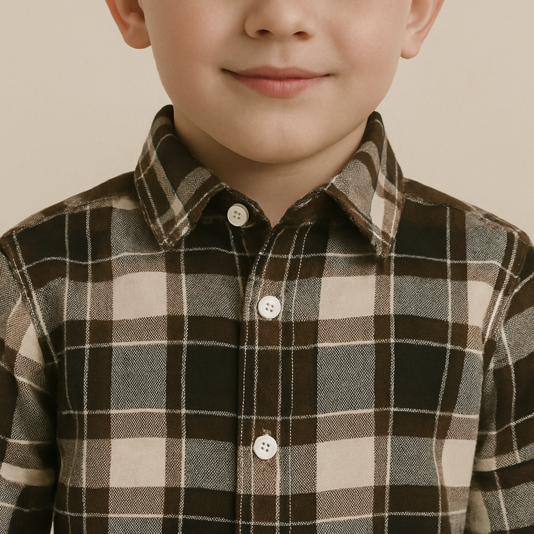 Blazo Boys’ Brown Checkered Full Sleeve Shirt | Ages 1–10 Years