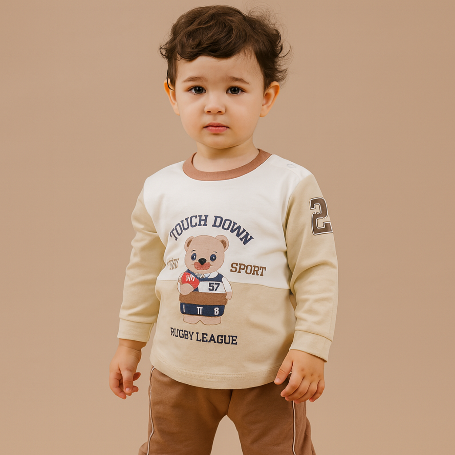 OLLYPOP Touch Down Rugby League Full Sleeve Set – 0–4Y