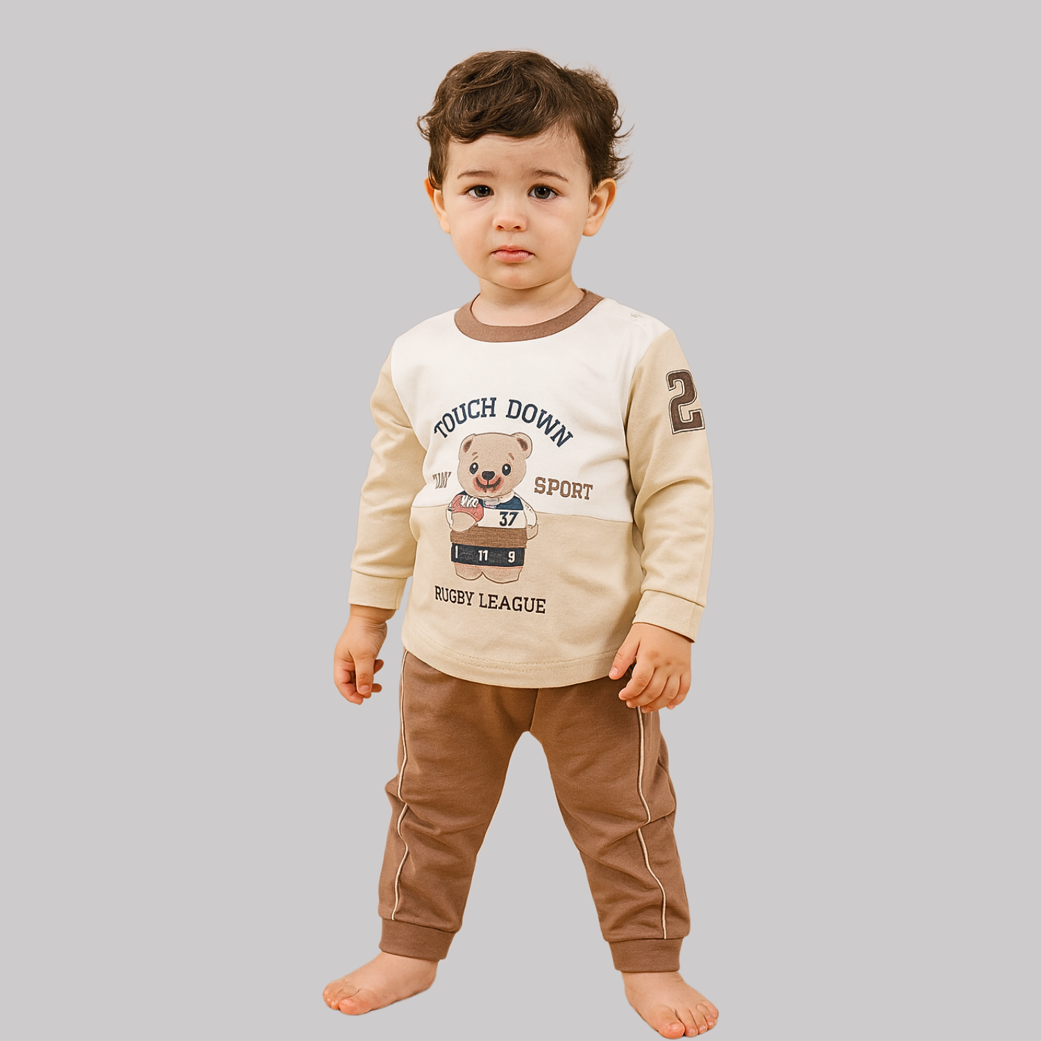OLLYPOP Touch Down Rugby League Full Sleeve Set – 0–4Y