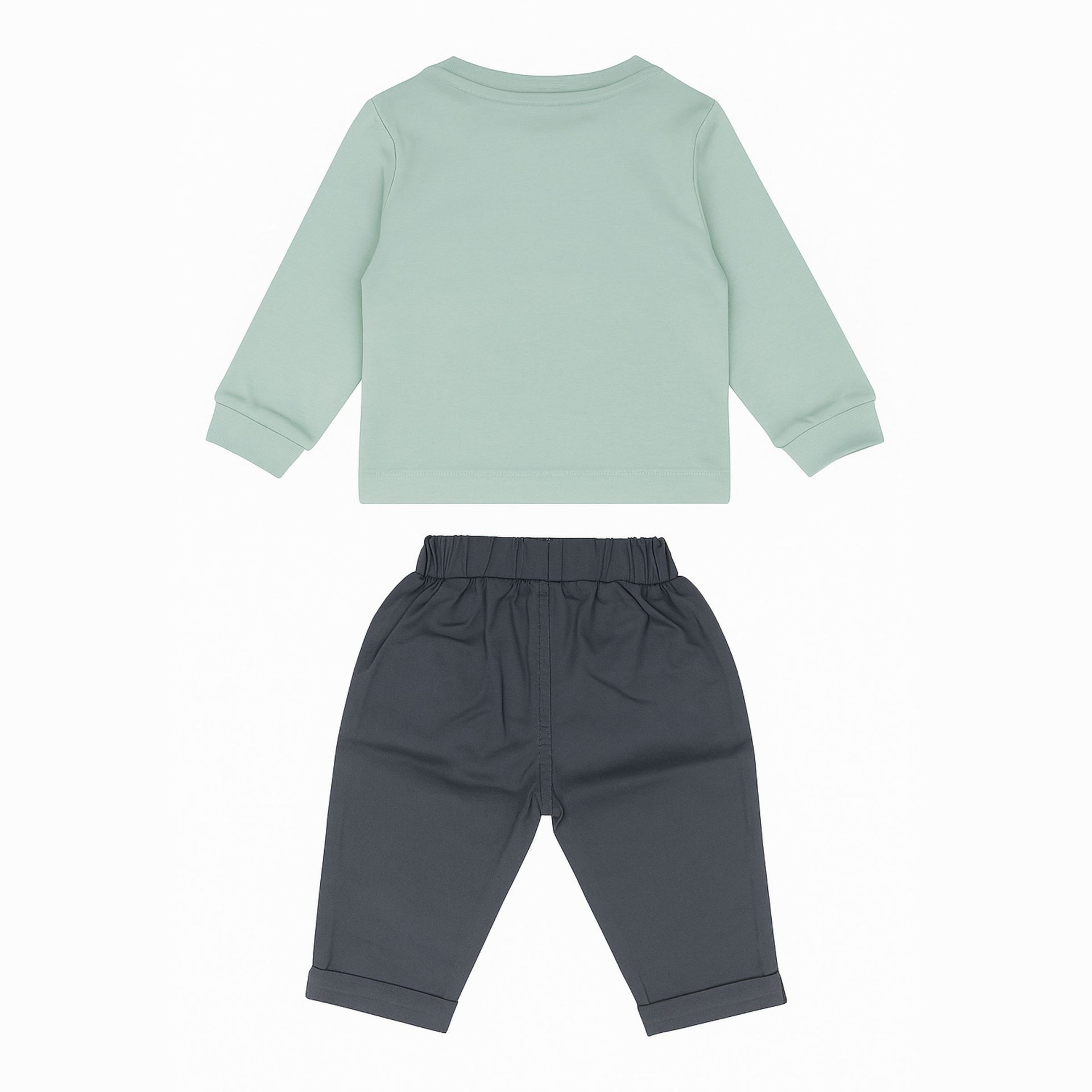 OLLYPOP Baby Boys “Daddy & Me Safari” Cotton T-Shirt and Pant Set | Elephant Print Outfit (3M–24M)