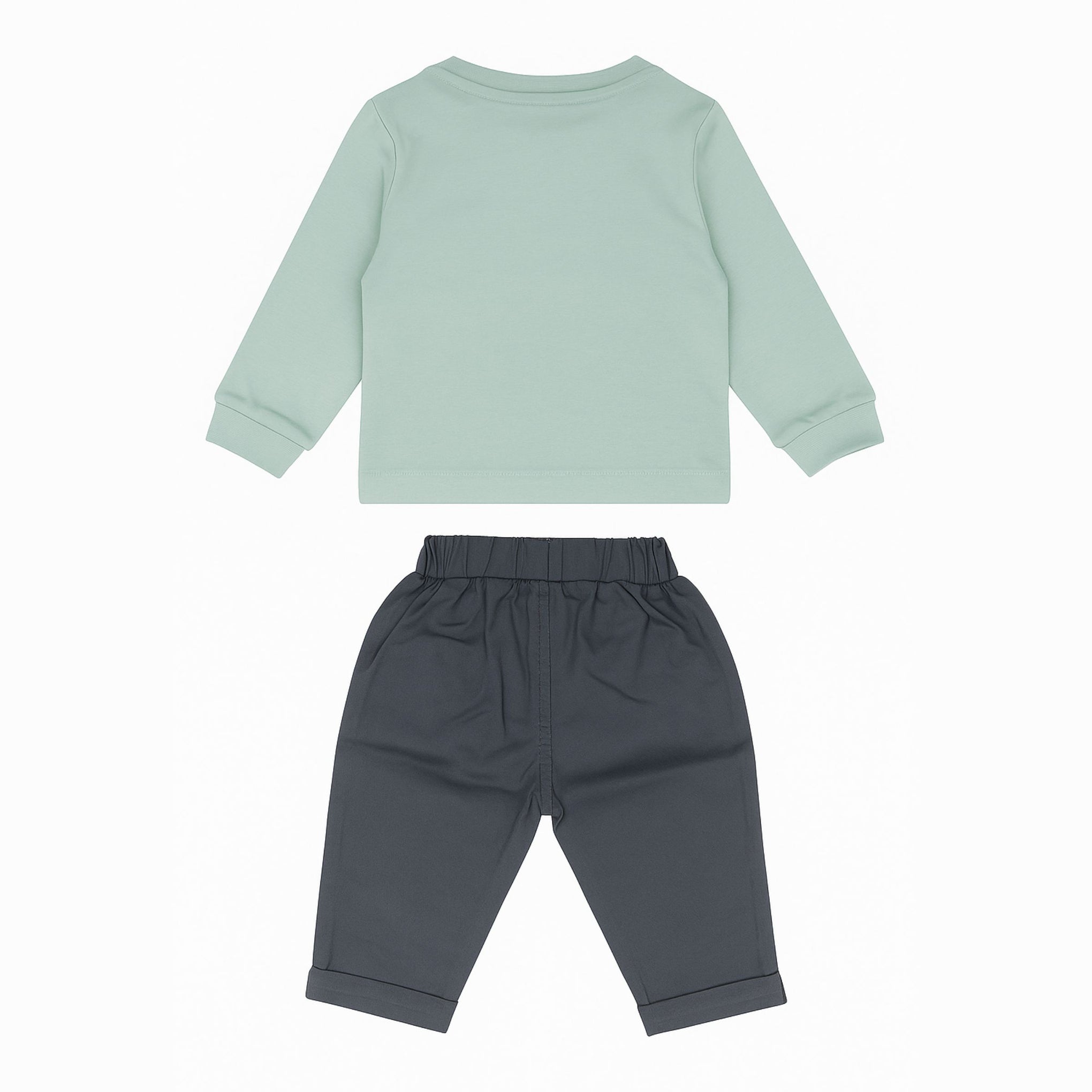 OLLYPOP Baby Boys “Daddy & Me Safari” Cotton T-Shirt and Pant Set | Elephant Print Outfit (3M–24M)