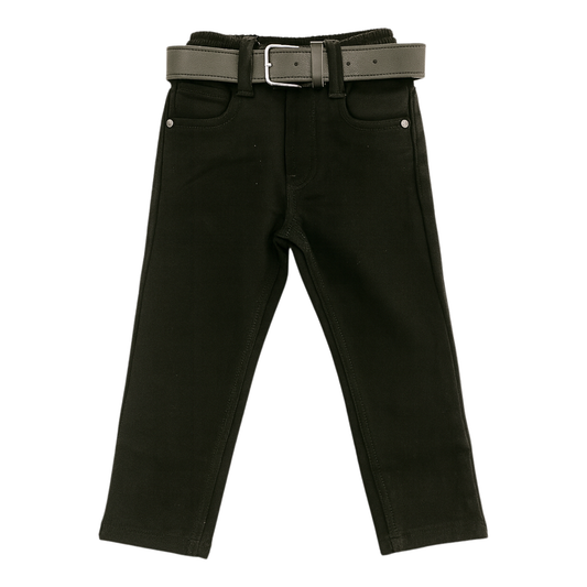 BAD BOYS Boys Black Stretch Pants with Belt – Stylish Slim Fit Trouser