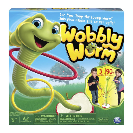 GIGGLES Wobbly Worm Electronic Ring Toss Game for Kids, 3+ Players, Ages 3 and Up
