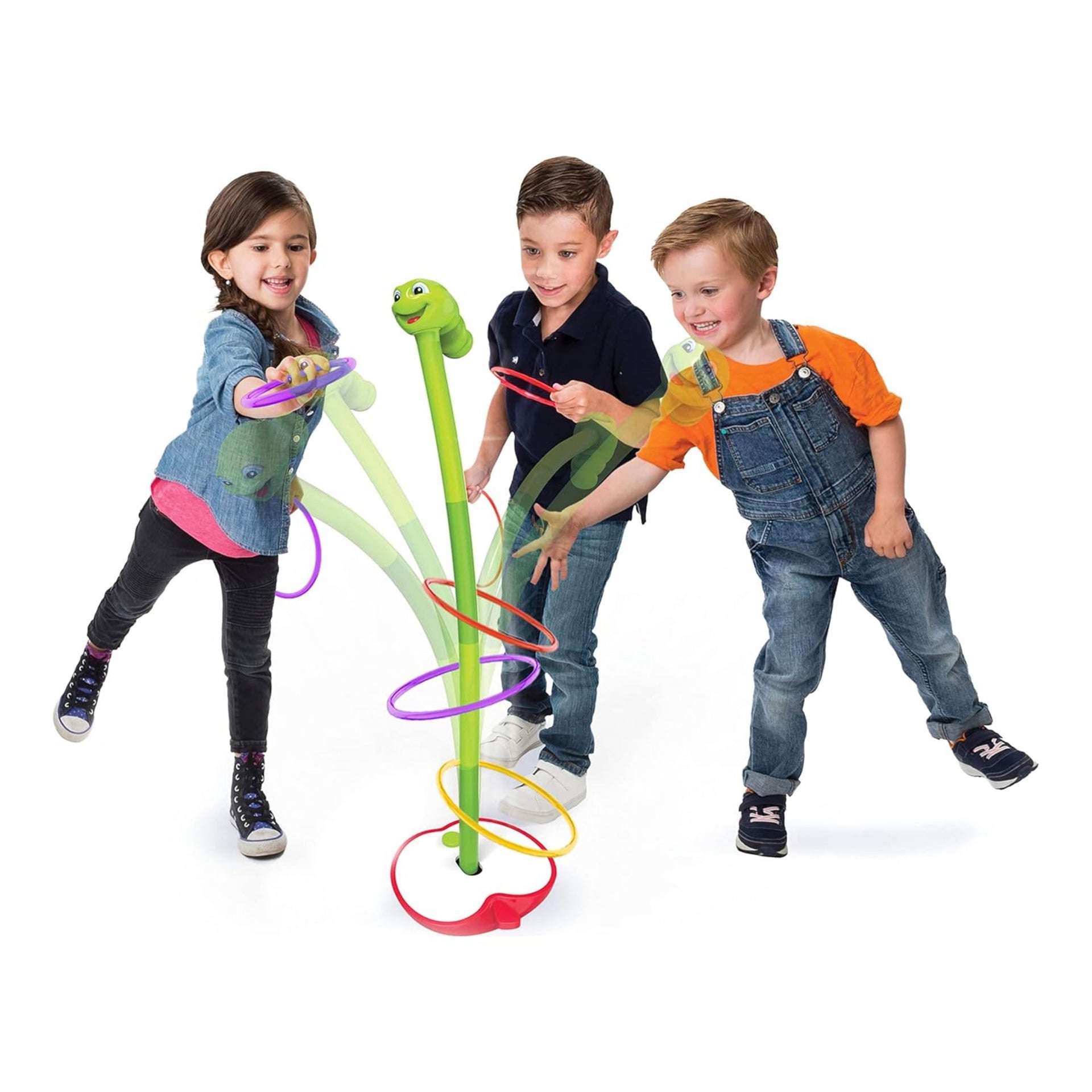 GIGGLES Wobbly Worm Electronic Ring Toss Game for Kids, 3+ Players, Ages 3 and Up