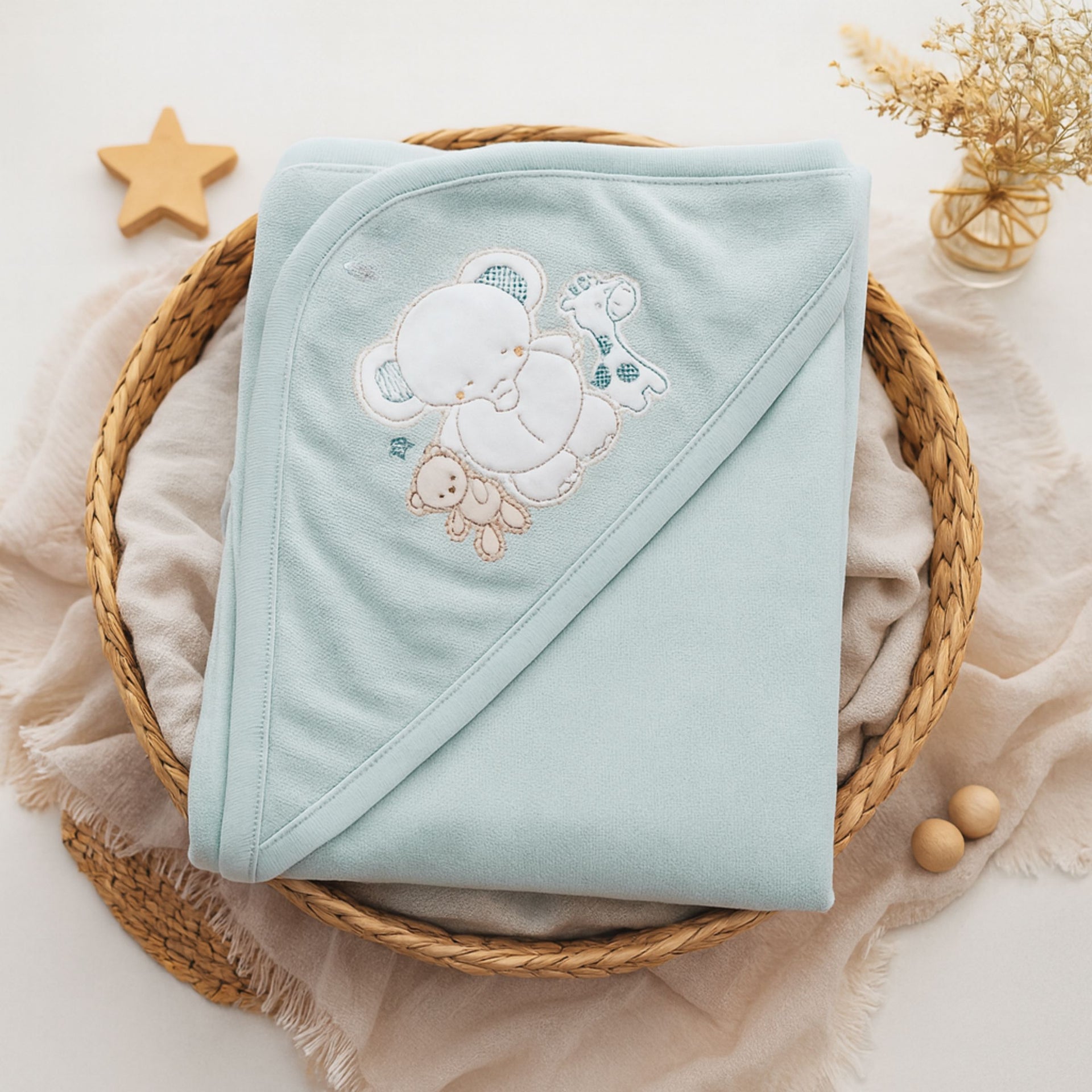 Smile Baby Newborn Hooded Towel – Ultra Soft 85×85 cm (Cream, L.Blue, L.Pink, Peach, Pista, Silver)