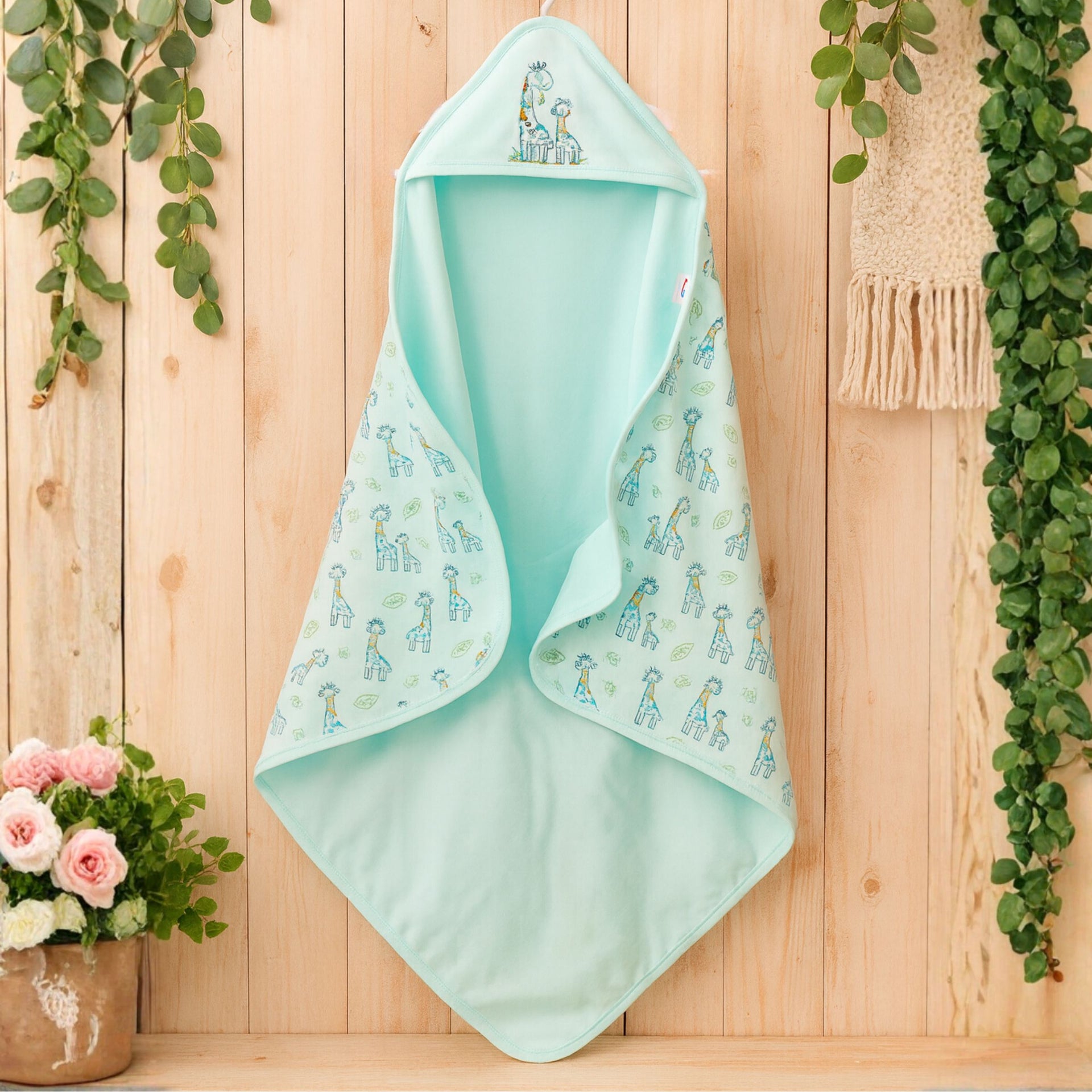 Smile Baby Newborn Wrapper With Hood – Ultra Soft 80×80 cm (Aqua, Beige, L.Pink, Pink, Sky, Blue)