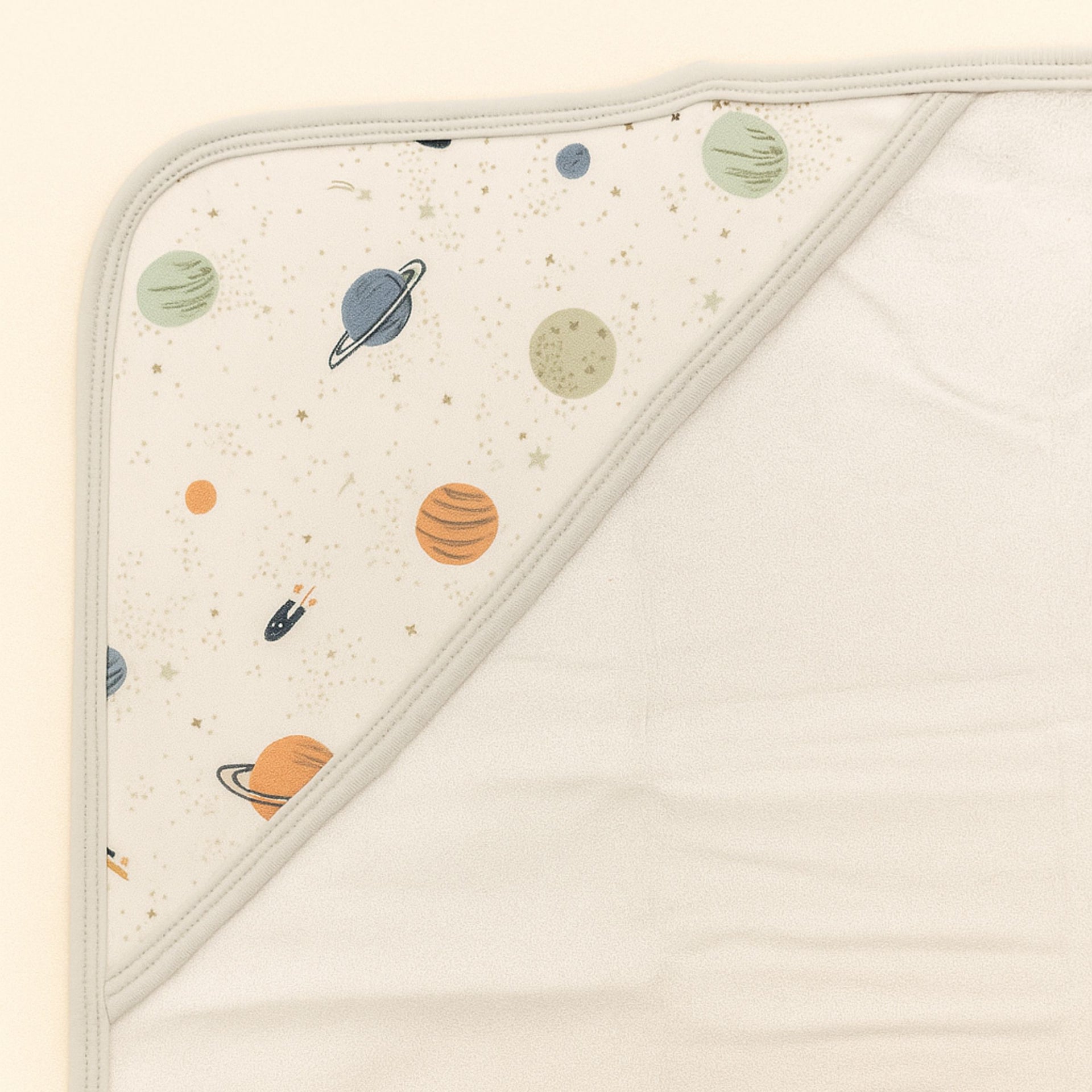 Smile Baby Premium Cotton Hooded Baby Bath Towel – Space Print | Soft, Absorbent & Gentle for Newborns | 0-12 Months
