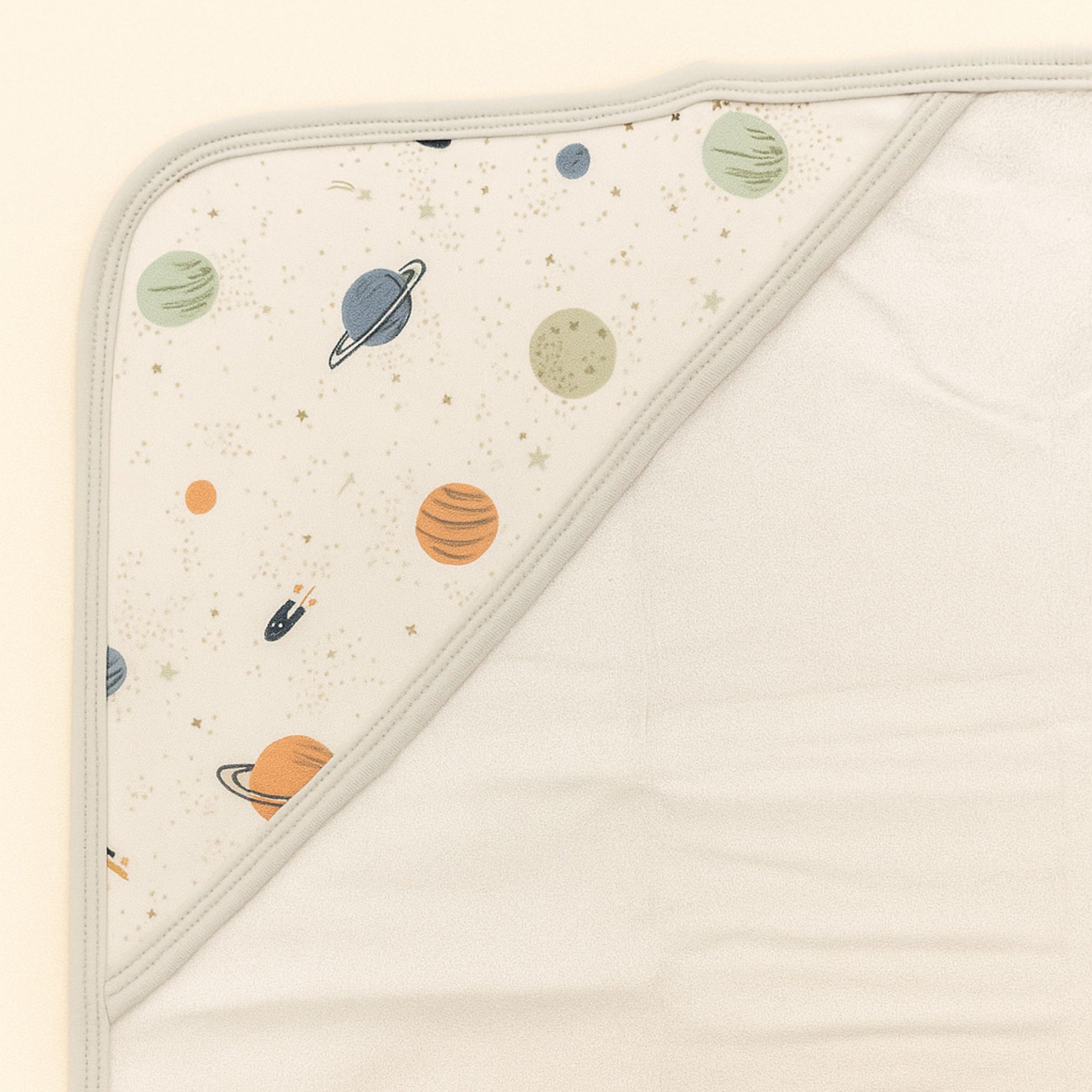 Smile Baby Premium Cotton Hooded Baby Bath Towel – Space Print | Soft, Absorbent & Gentle for Newborns | 0-12 Months