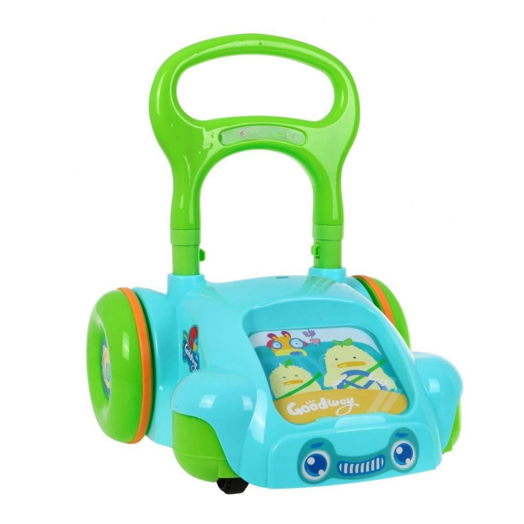 Smile Baby Baby Walker - Blue/Green, Sit-to-Stand Activity Push and Pull Walker for Babies with Music and Light