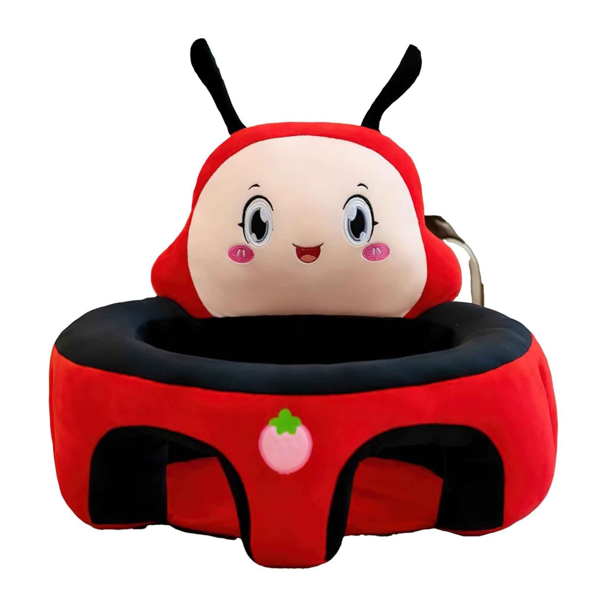 Smile Baby Adorable Toddler Sitting Sofa Chair with Cozy Plush Infant Support Seat for Babies 3-12 Months to Learn to Sit(Red color , round shape , Bee shape design )
