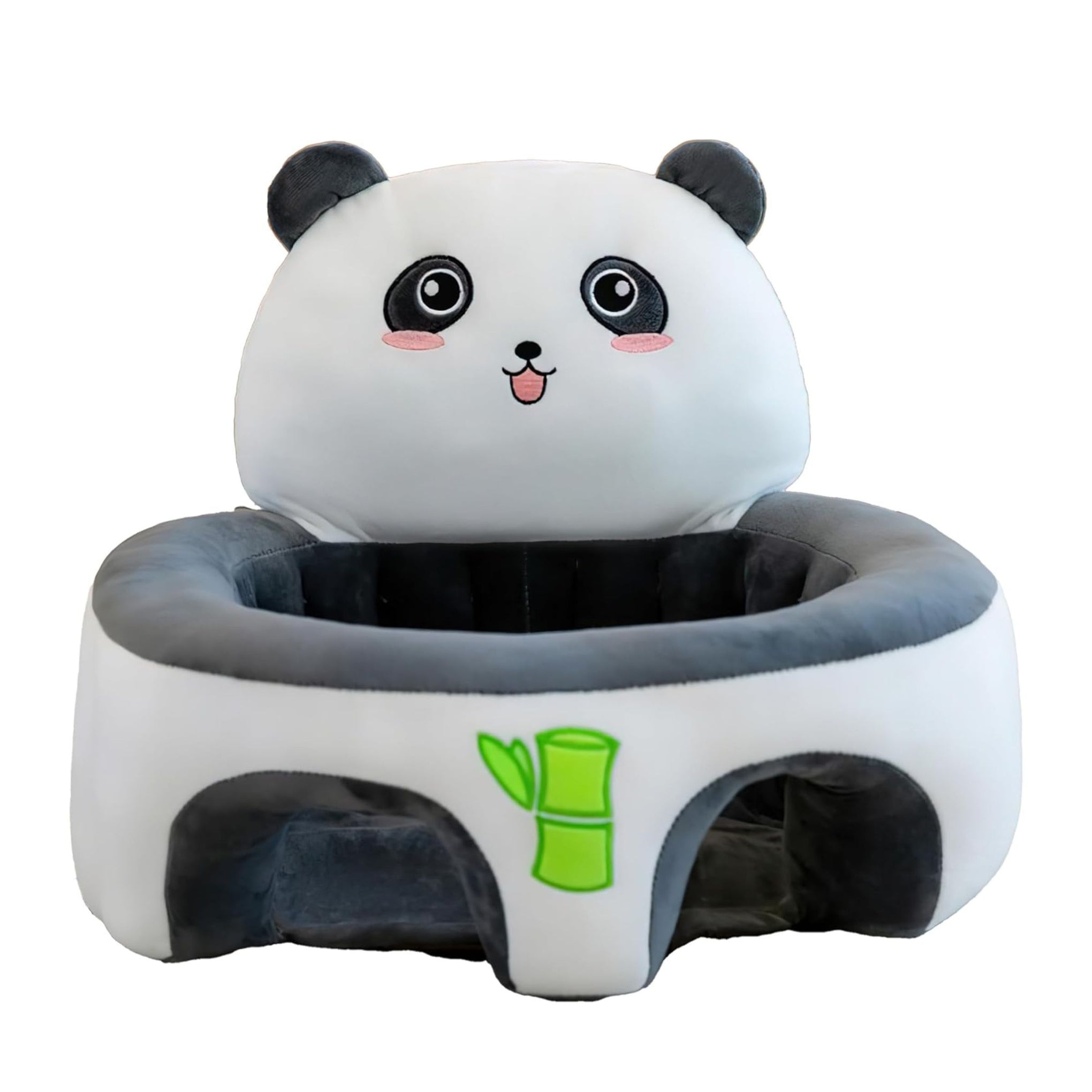 Smile Baby Adorable Toddler Sitting Sofa Chair with Cozy Plush Infant Support Seat for Babies 3-12 Months to Safely Learn to Sit ( Panda design , cream/d.grey color )