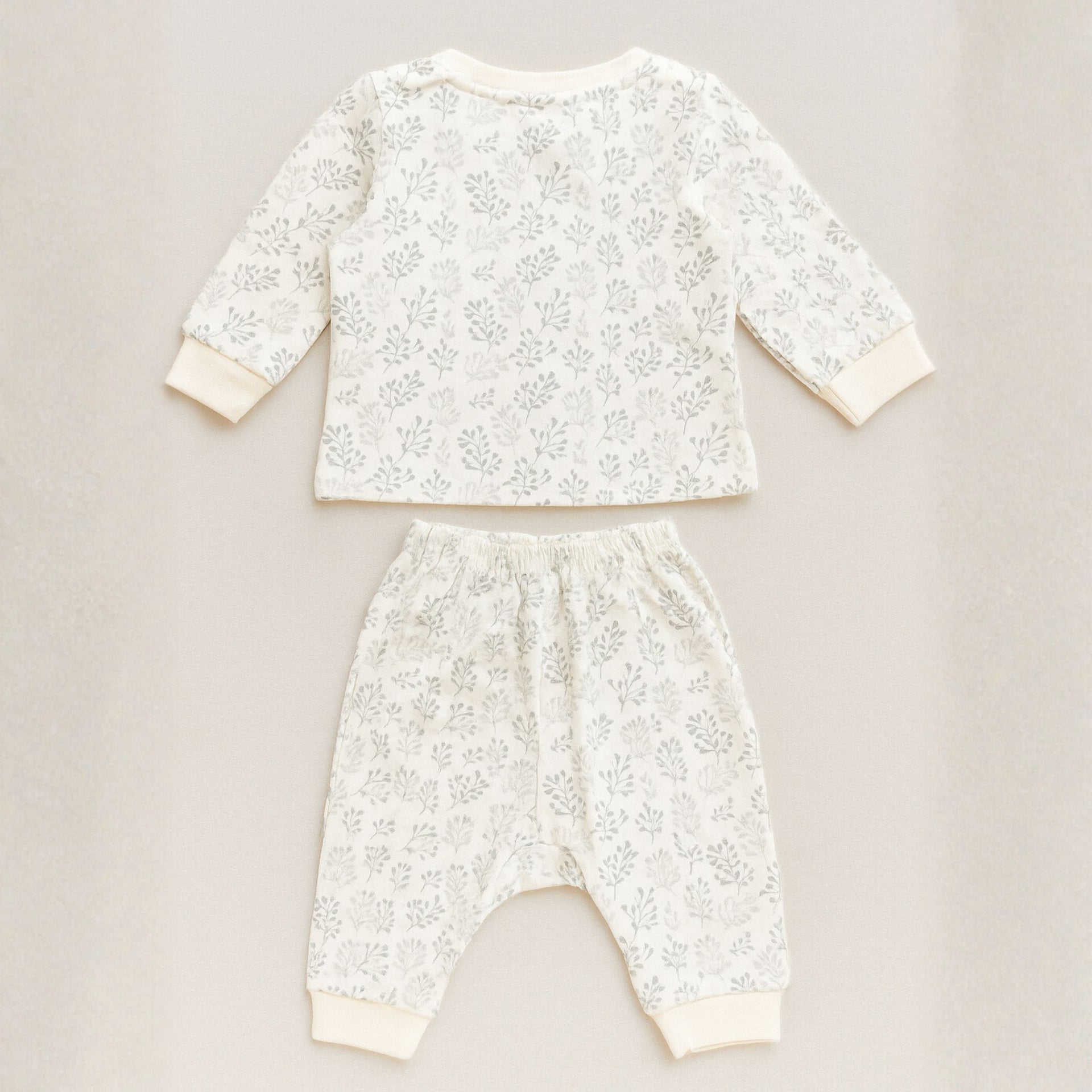 OLLYPOP Baby Girls Floral Printed Top & Bottom Set – “Pretty One” – Cream & Pink | Sizes 3–9 Months