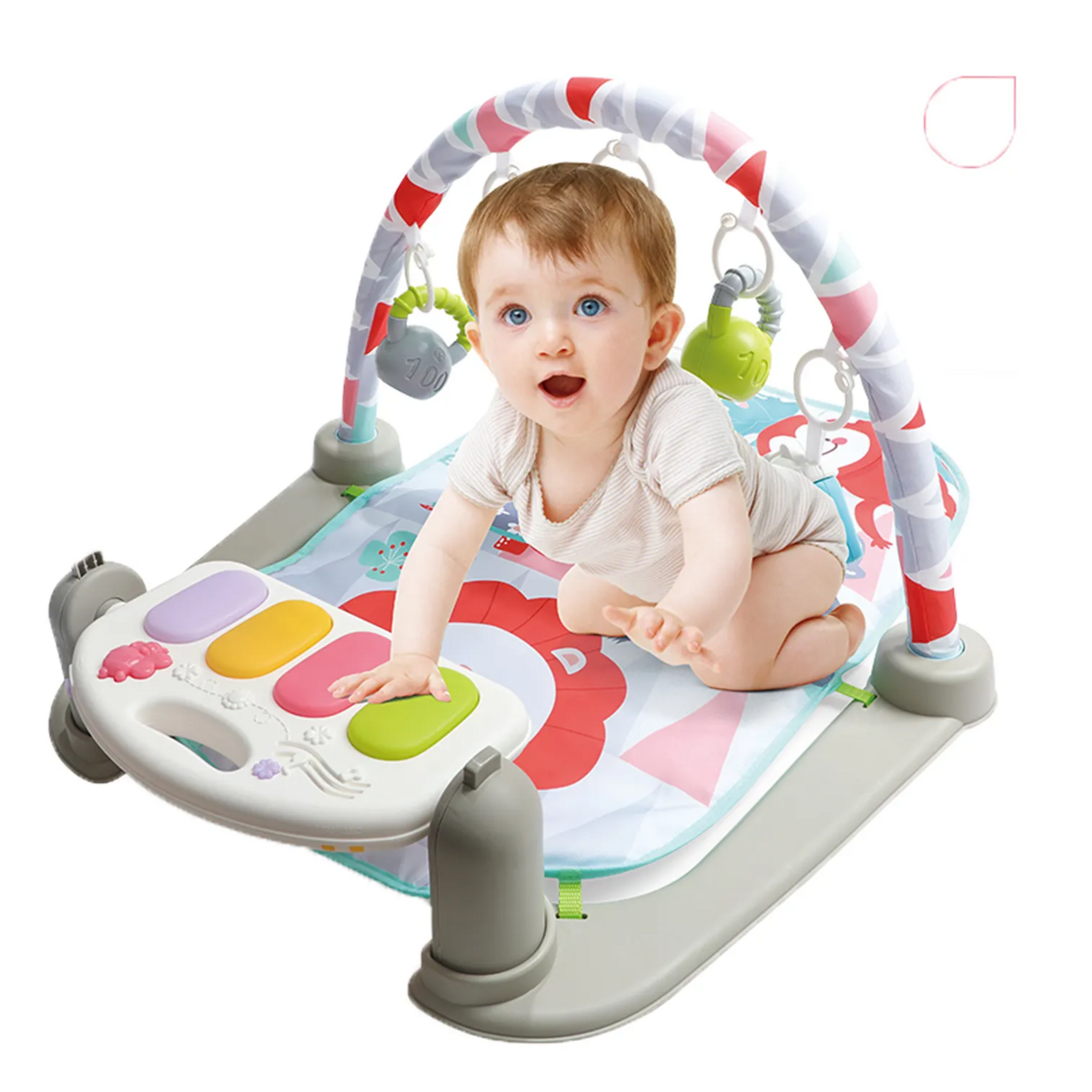 Smile Baby High Quality Baby Bluetooth Play Mat Toy Frog Piano Gym Mat Electronic Play Mat Musical Toy With Ring Toy for Babies (Owl Style ,Blue)