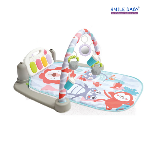 Smile Baby High Quality Baby Bluetooth Play Mat Toy Frog Piano Gym Mat Electronic Play Mat Musical Toy With Ring Toy for Babies (Owl Style ,Blue)