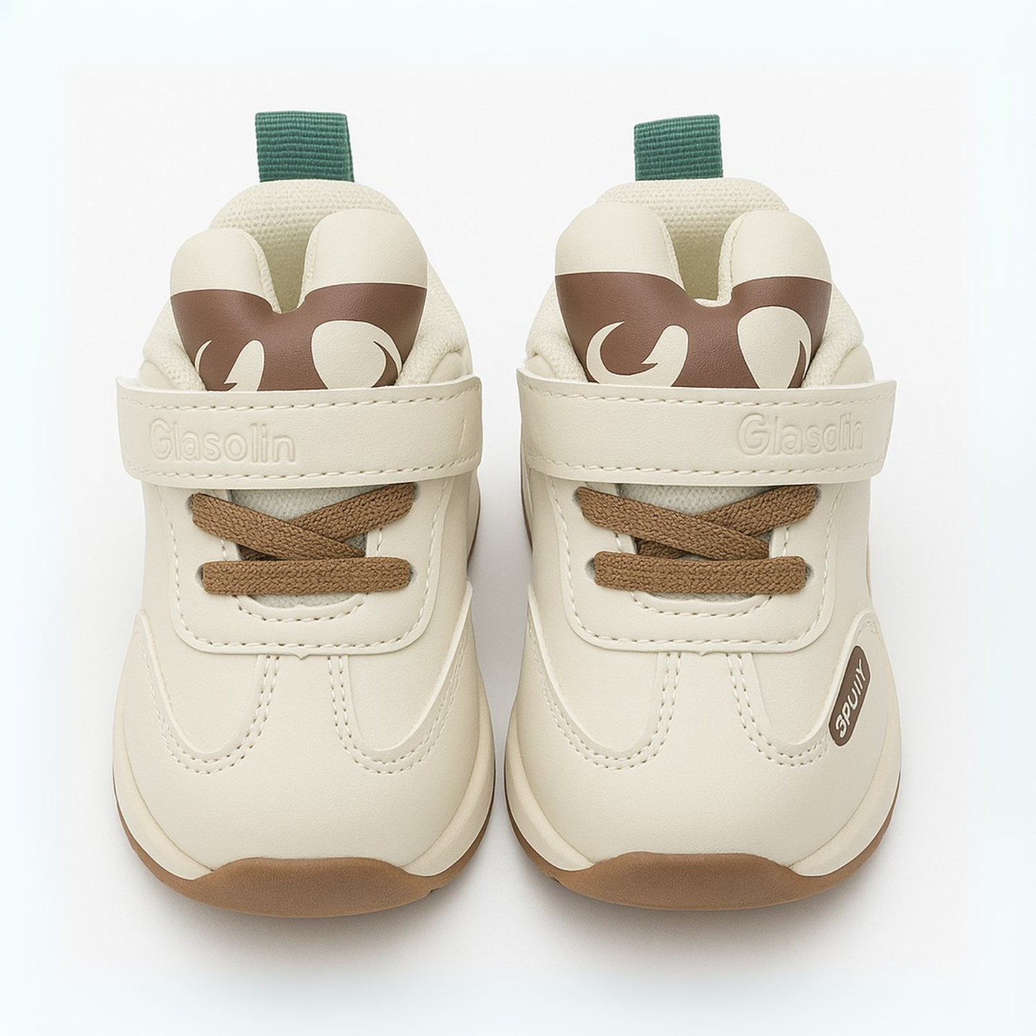 Smile Baby Boys Beige & Brown Sporty Sneakers with Velcro Strap