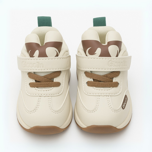 Smile Baby Boys Beige & Brown Sporty Sneakers with Velcro Strap