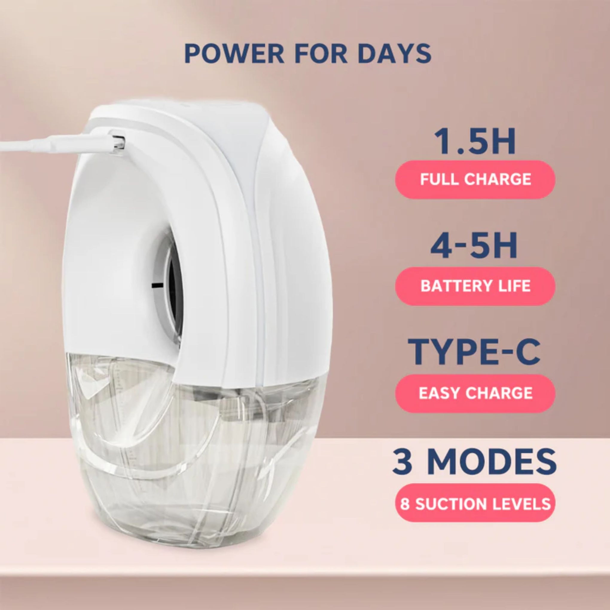 Hopop Hands-Free Wearable Breast Pump – Portable, BPA-Free, Comfortable & Quiet Pump for Moms