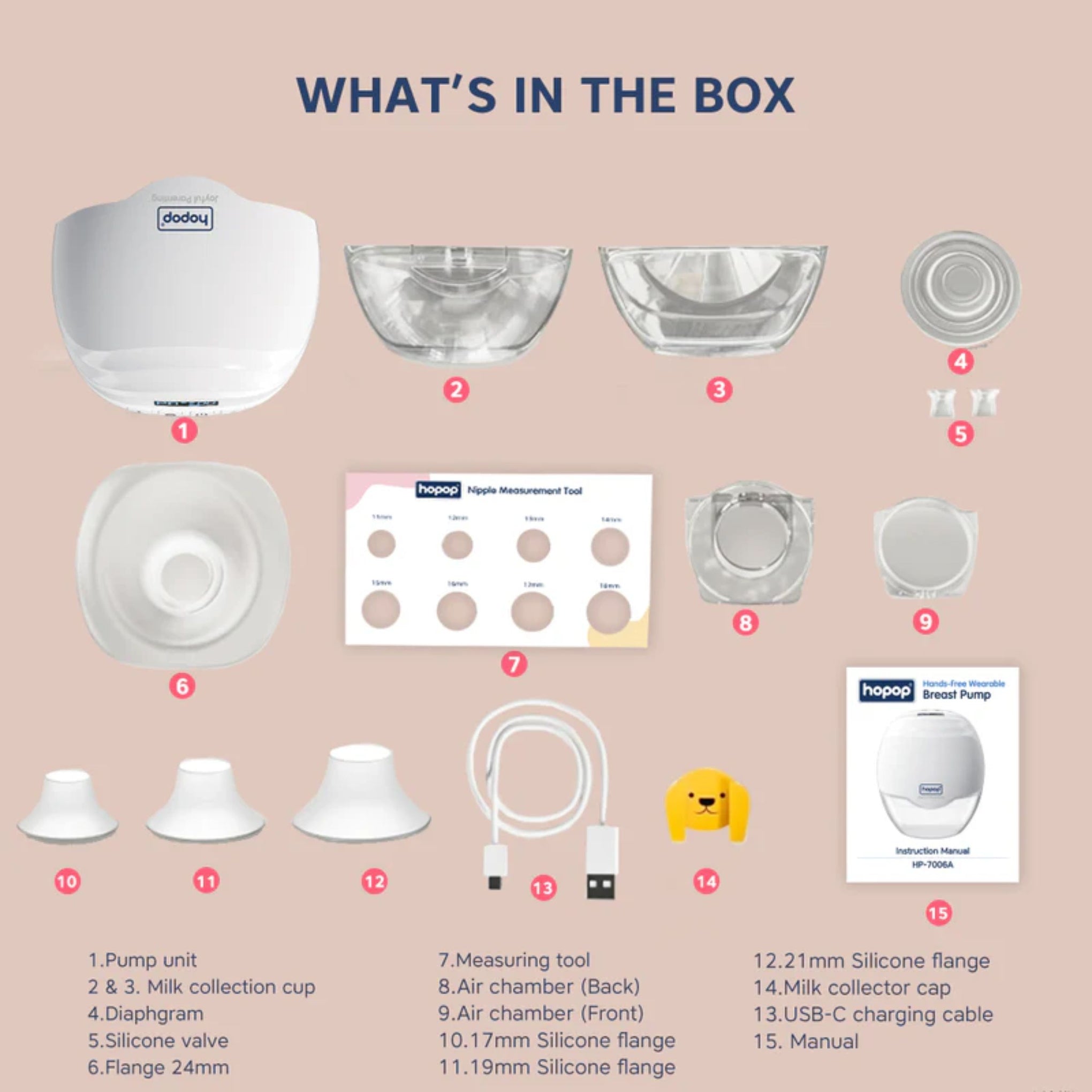 Hopop Hands-Free Wearable Breast Pump – Portable, BPA-Free, Comfortable & Quiet Pump for Moms