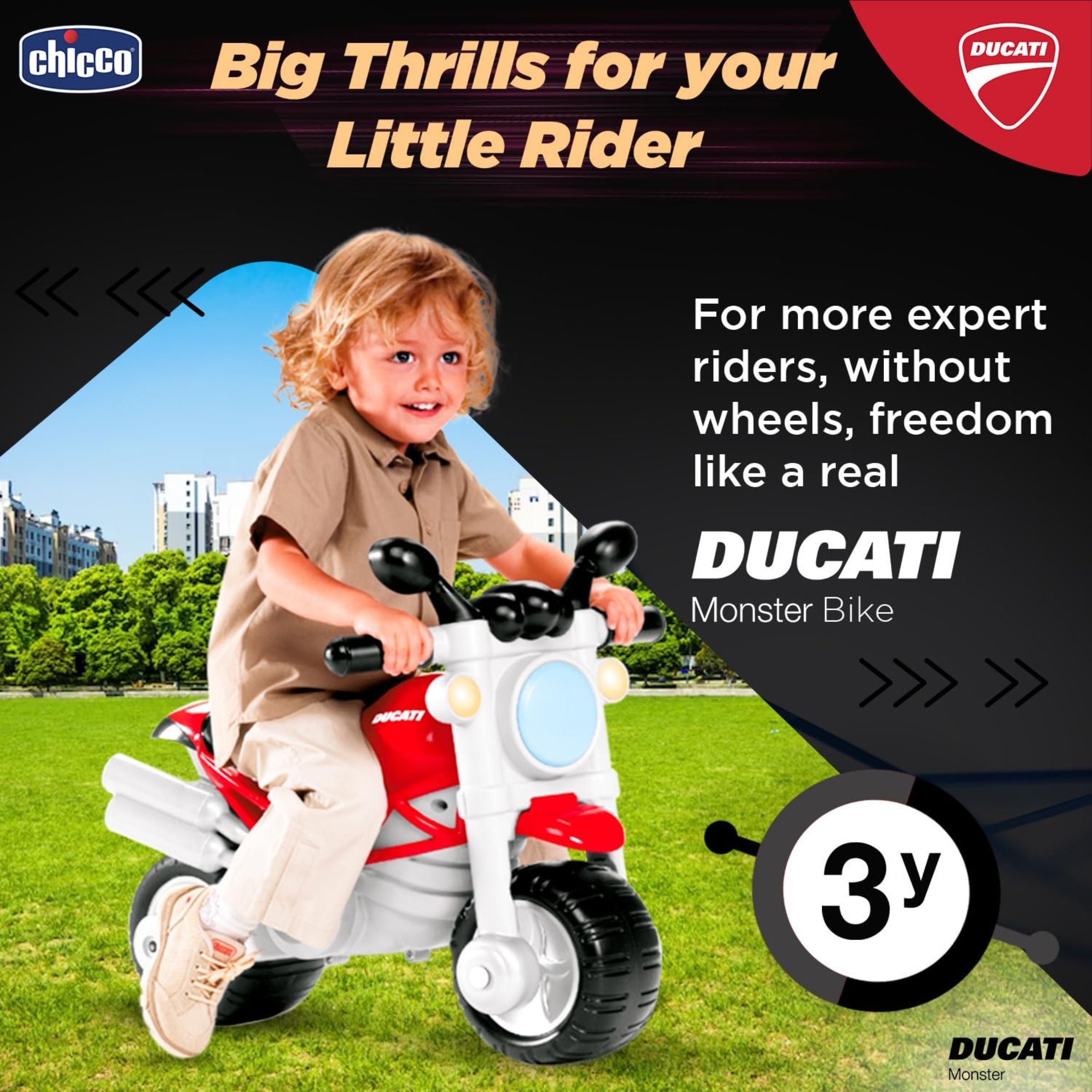 Chicco Toy | Ducati Monster Sit 'N' Ride Motorbike to Push