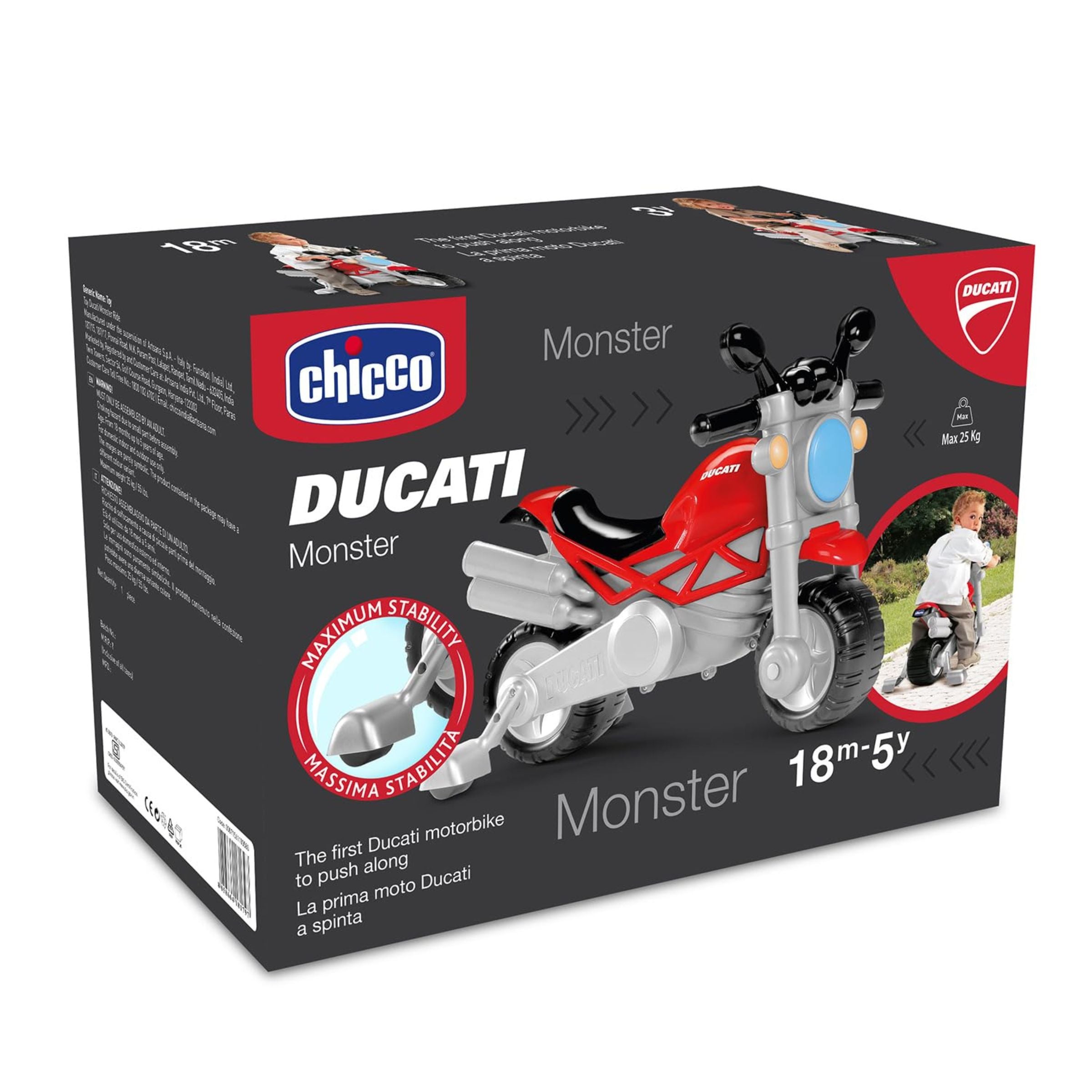 Chicco Toy | Ducati Monster Sit 'N' Ride Motorbike to Push