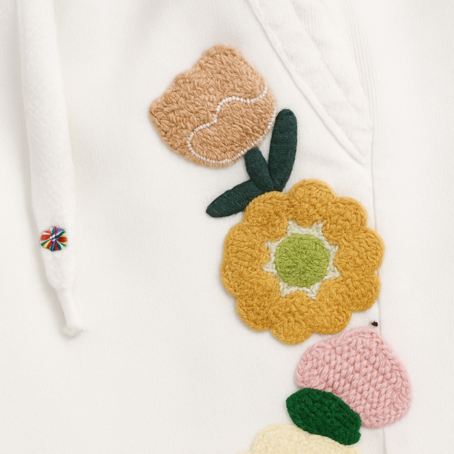 LOVEKINS Floral Embroidered Jogger Pants – Cream (6–15Y)