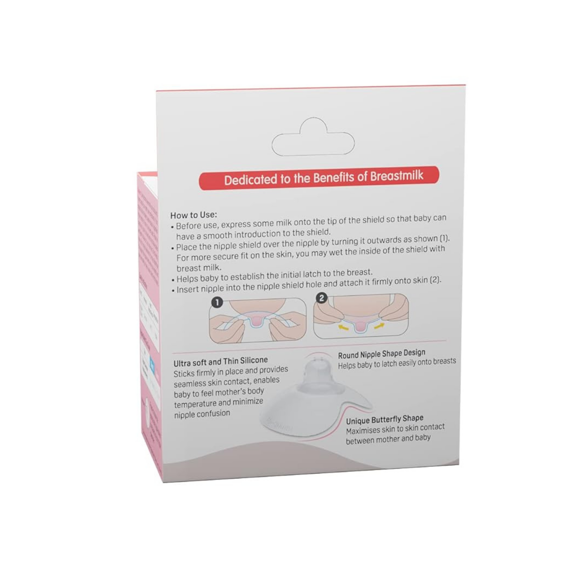 Pigeon Natural Feel Silicone Nipple Shield/Nipple Protector Size 3,with Case,Ultra Soft,Unique Unique Butterfly Shape,16-20 mm Nipple Diametre