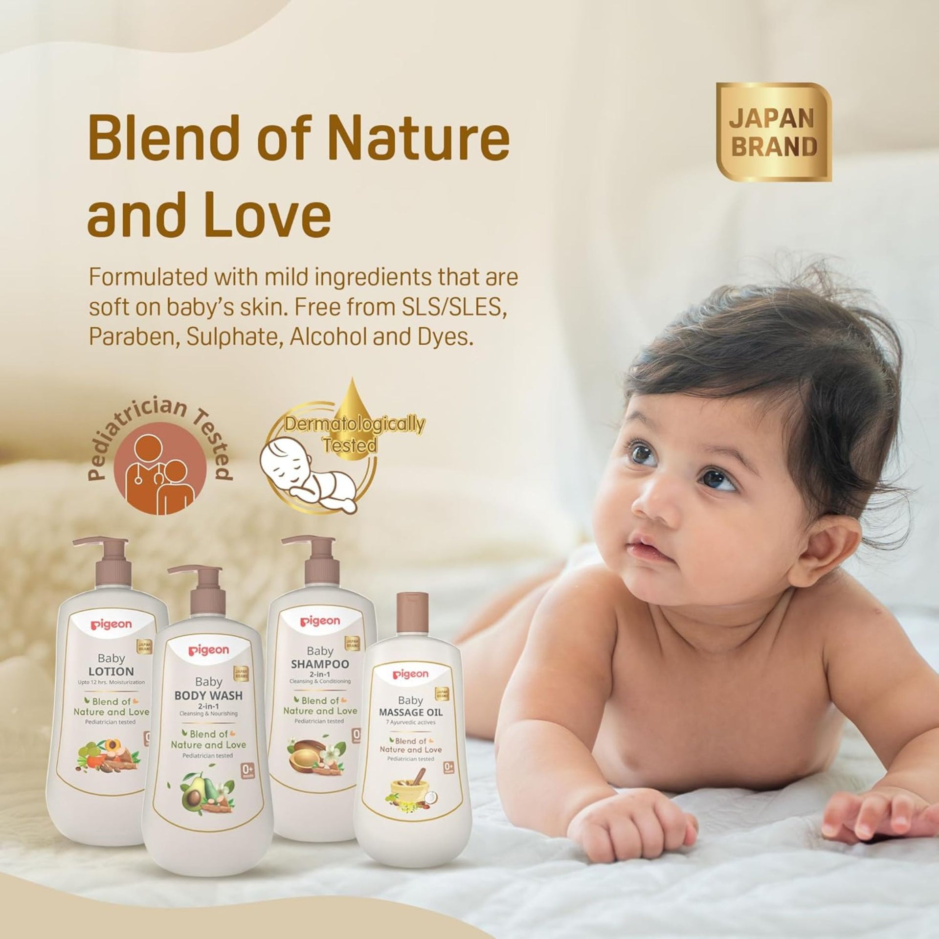 Pigeon Baby Massage Oil with 7 Ayurvedic Actives | Deep Nourishment & Gentle Care | Pediatrician Tested | Suitable from 0+ Months | 200 ml