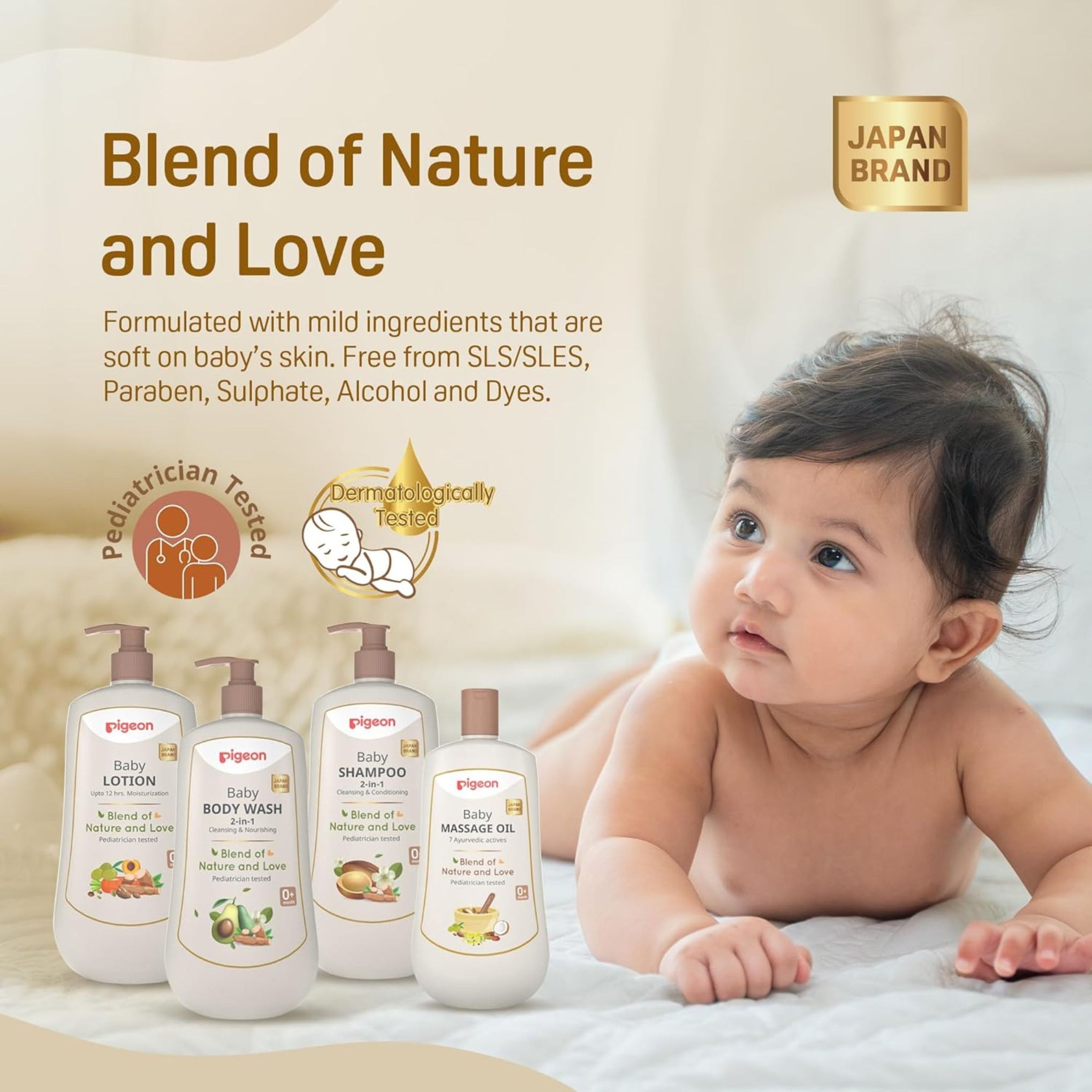 Pigeon Baby Massage Oil with 7 Ayurvedic Actives | Deep Nourishment & Gentle Care | Pediatrician Tested | Suitable from 0+ Months | 200 ml