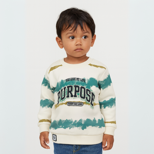 Smile Baby Boys' Cotton Sweatshirt – “Purpose” Print | 2 to 12 Years