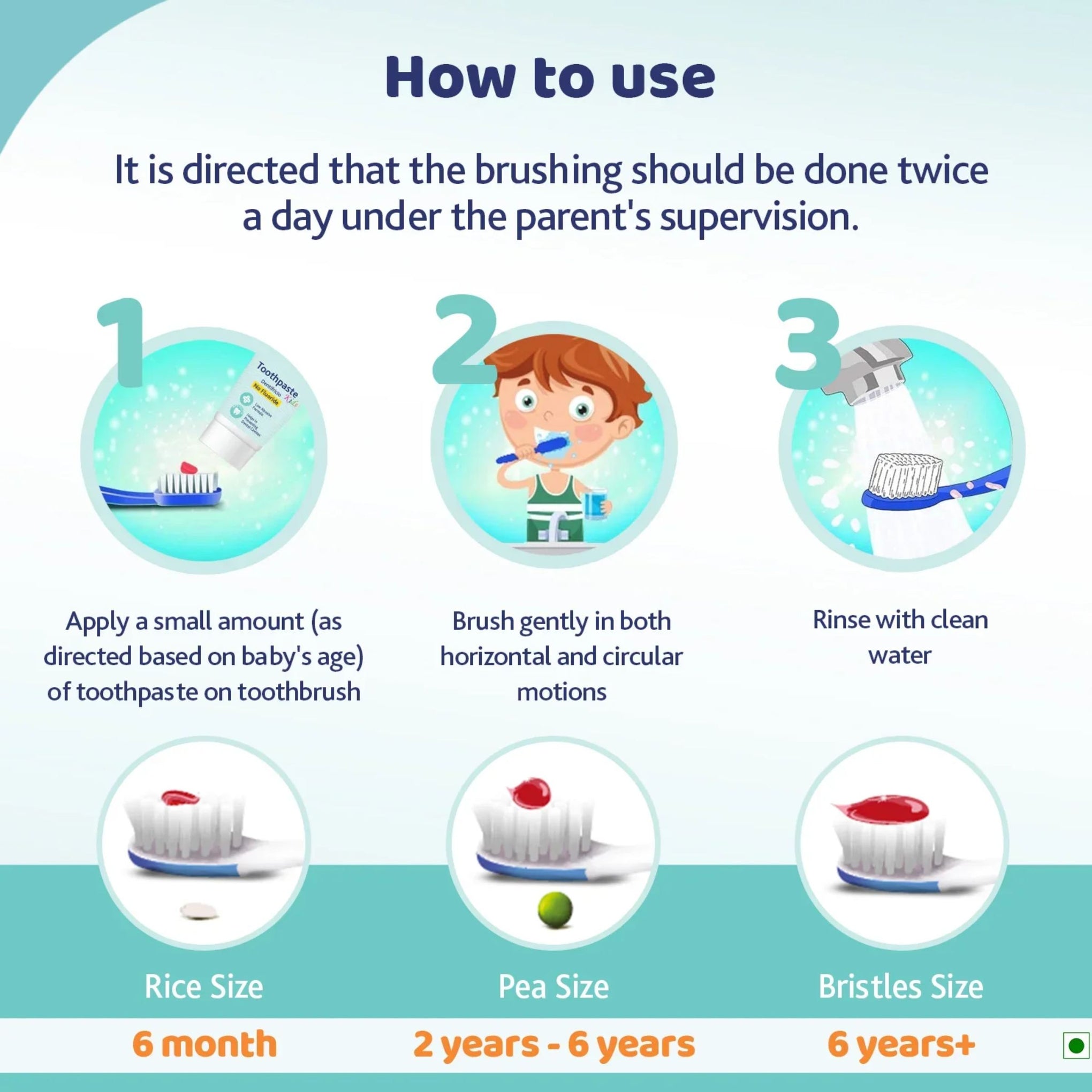 Chicco Kids Toothpaste Mix Fruit (12 Months–6 Years) | No Fluoride, Low Abrasive Formula, With Xylitol