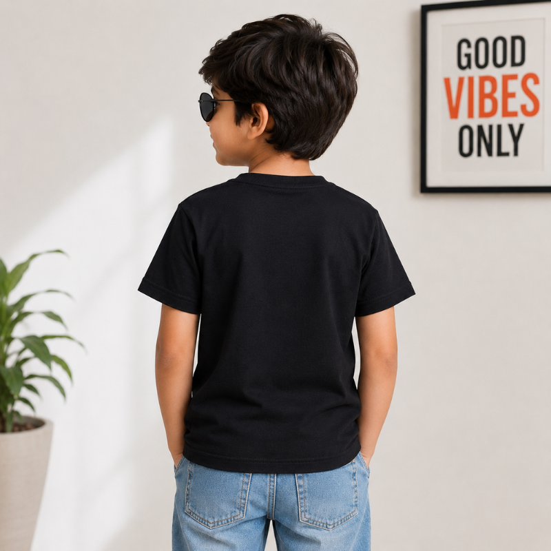 Smile Baby Boys Black Graphic T-Shirt | SMILE BABY | 4–12 Years 