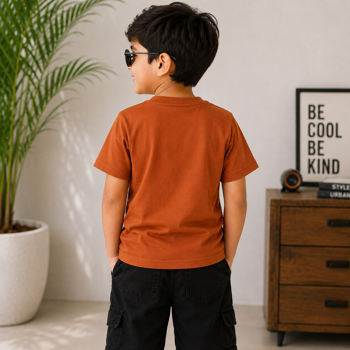 Smile Baby Boys’ Awesome Bear Graphic T-Shirt – Orange 