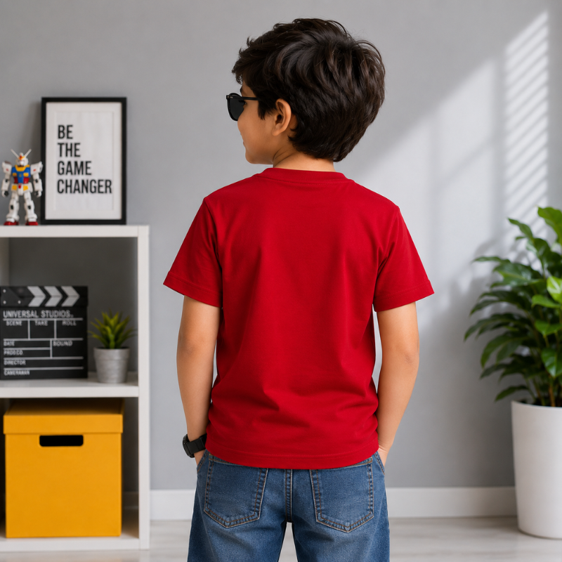 Boys Red Graphic T-Shirt | SMILE BABY | 4–12 Years 