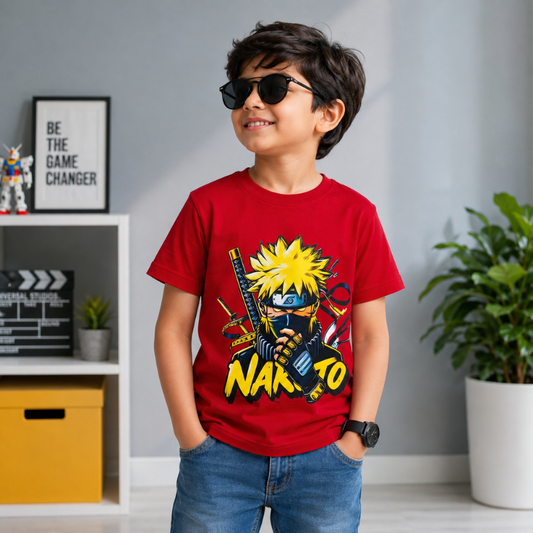 Boys Red Graphic T-Shirt | SMILE BABY | 4–12 Years 