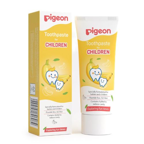 Pigeon Banana Flavor Toothpaste – Gentle, Specially Formulated for babies & Children, Fluoride Free & SLS Free - 45 g (Pack of 1)