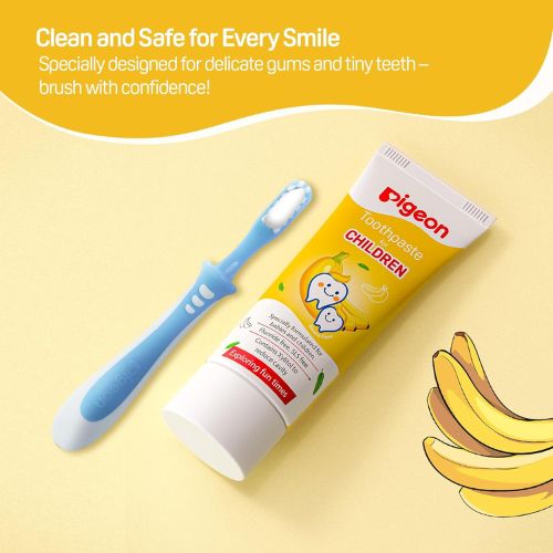 Pigeon Banana Flavor Toothpaste – Gentle, Specially Formulated for babies & Children, Fluoride Free & SLS Free - 45 g (Pack of 1)