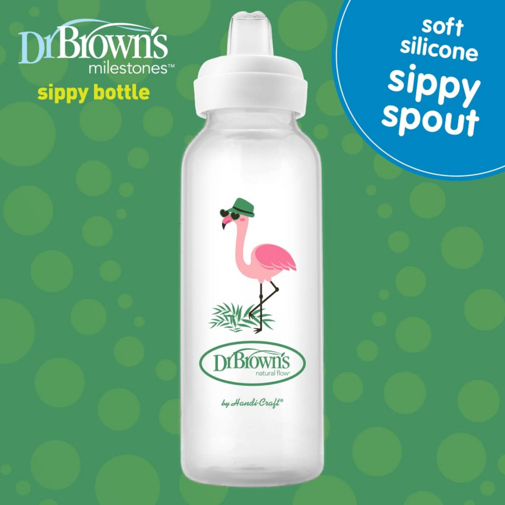 Dr. Brown's Sippy Spout Baby Bottle,8 Ounce,Flamingo 250ml