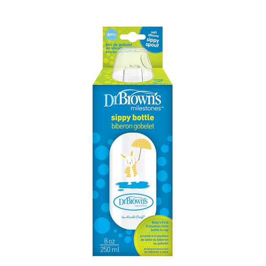 Dr. Brown's Narrow Options+ Sippy Spout Baby Bottle,8 Oz,Bunny 250ml