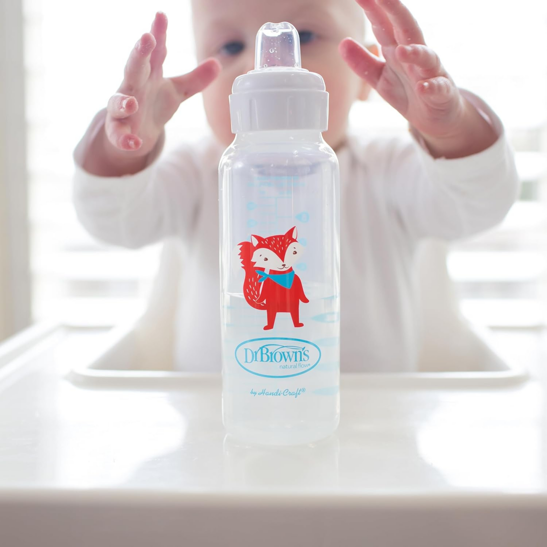 Dr. Brown's Milestones Narrow Sippy Bottle, 100% Silicone Soft Sippy Spout, 8oz/250mL, Fox, 6m+ Visit the Dr. Brown's Store
