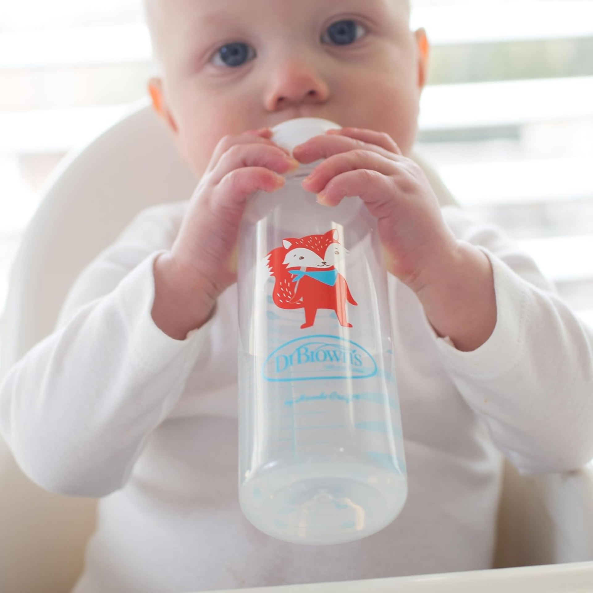 Dr. Brown's Milestones Narrow Sippy Bottle, 100% Silicone Soft Sippy Spout, 8oz/250mL, Fox, 6m+ Visit the Dr. Brown's Store
