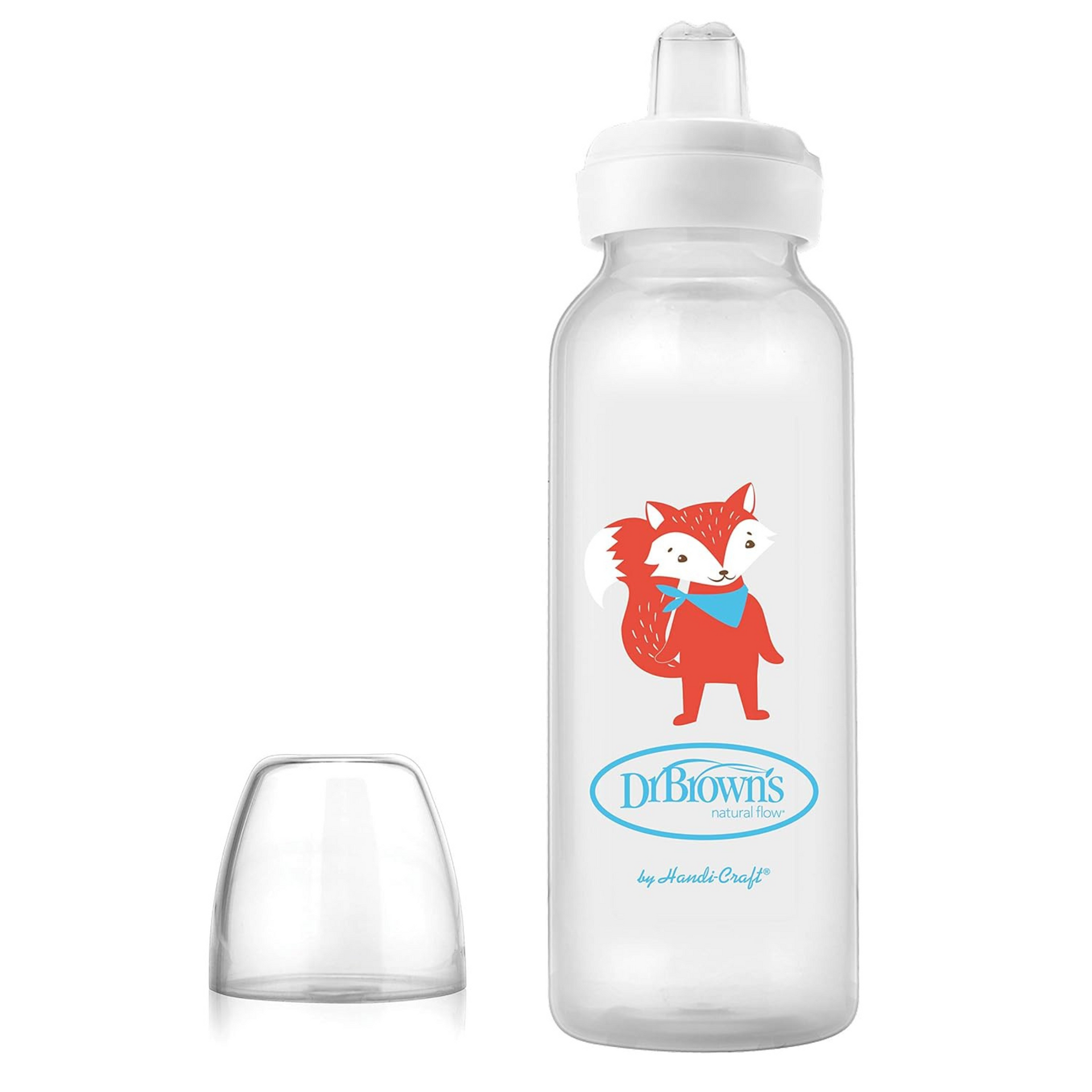 Dr. Brown's Milestones Narrow Sippy Bottle, 100% Silicone Soft Sippy Spout, 8oz/250mL, Fox, 6m+ Visit the Dr. Brown's Store