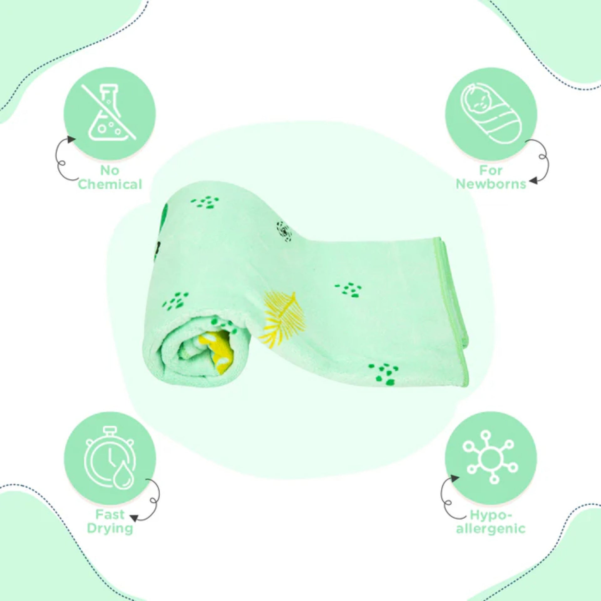 Mee Mee Baby Towel – Ultra-Soft, Absorbent & Gentle | Availeble Colors : WHITE , YELLOW , PINK , ORANGE , GREEN