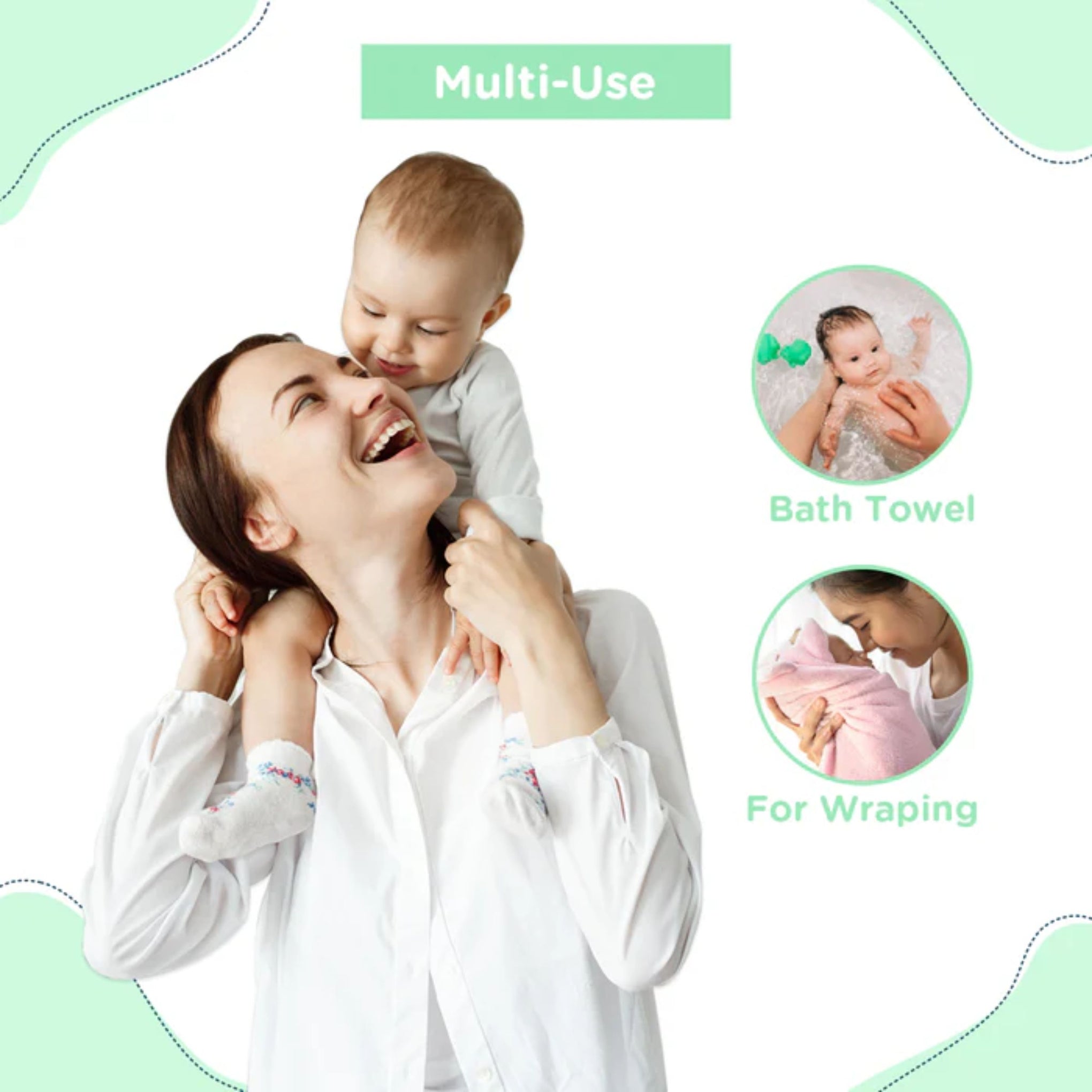 Mee Mee Baby Towel – Ultra-Soft, Absorbent & Gentle | Availeble Colors : WHITE , YELLOW , PINK , ORANGE , GREEN