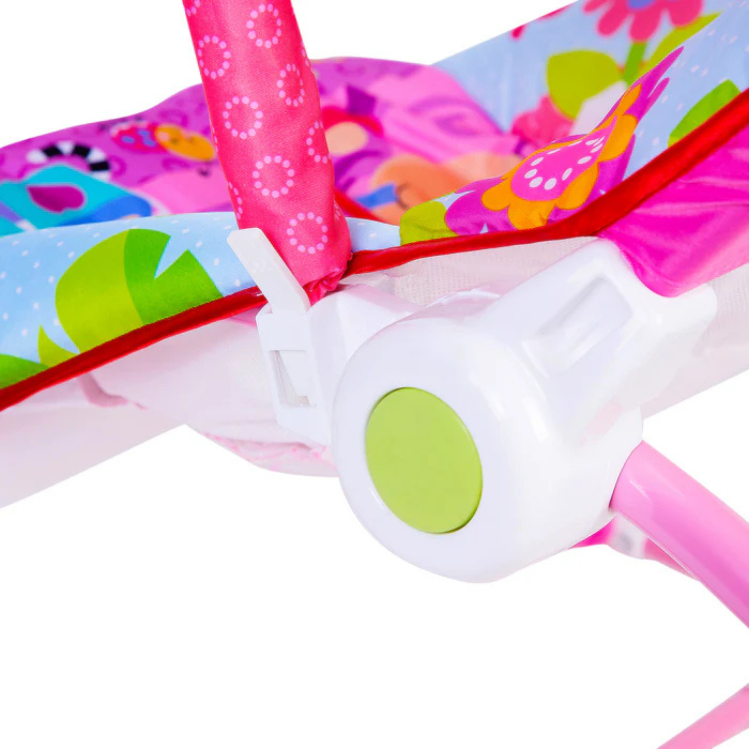 Smile Baby Safari-Themed Baby Rocker & Bouncer | Calming Vibrations, Soft Fabric Seat, Adjustable Recline, Removable Toy Arch & 3-Point Safety Harness – Pink