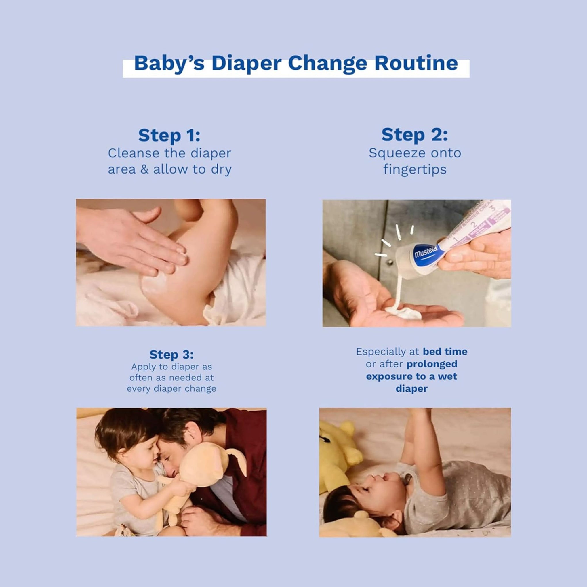 Mustela Vitamin Barrier Cream – Diaper Rash Protection, Soothes & Repairs, 98% Natural Origin