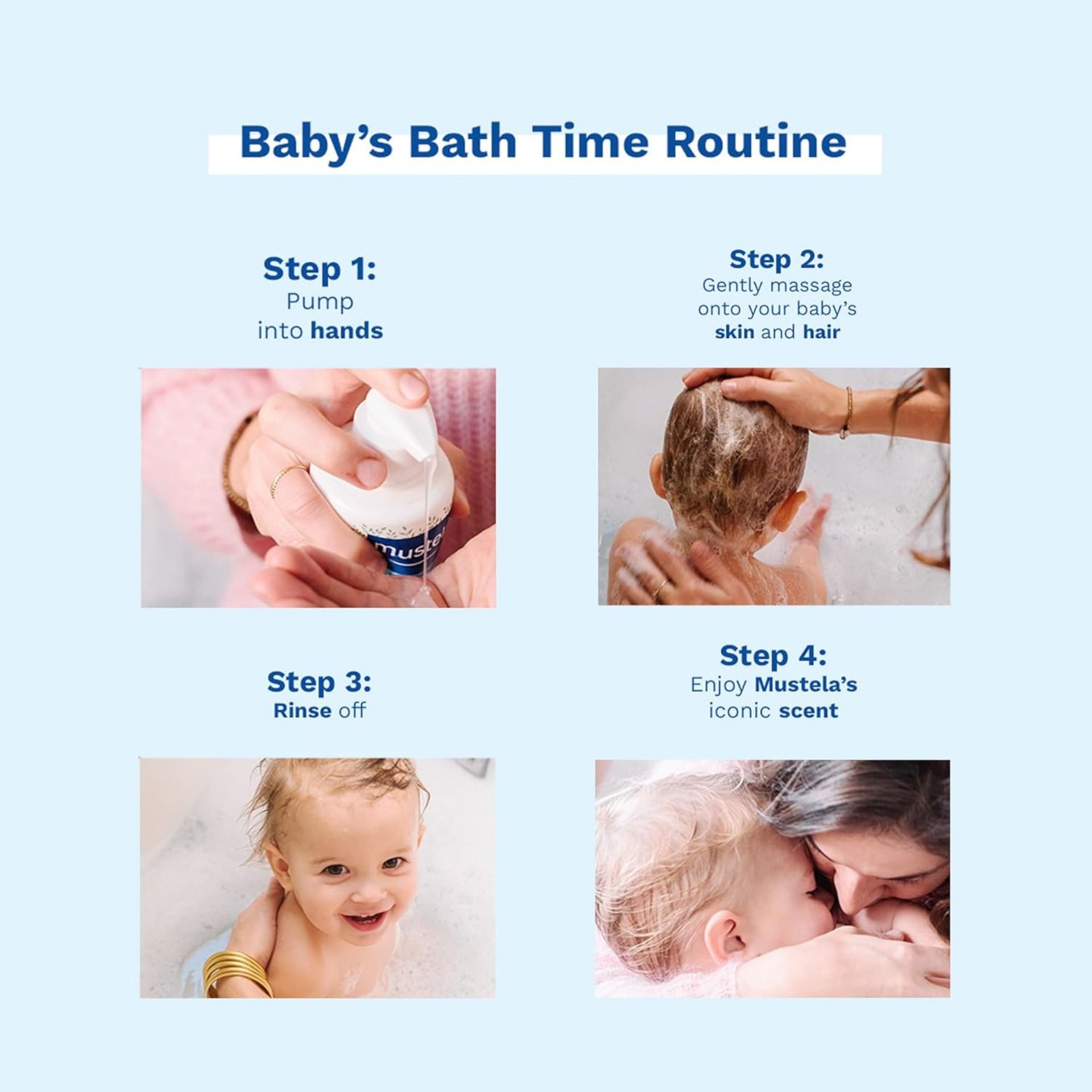 Mustela Gentle Cleansing Gel for Babies – Hair & Body Wash with Avocado, Tear-Free, 93% Natural