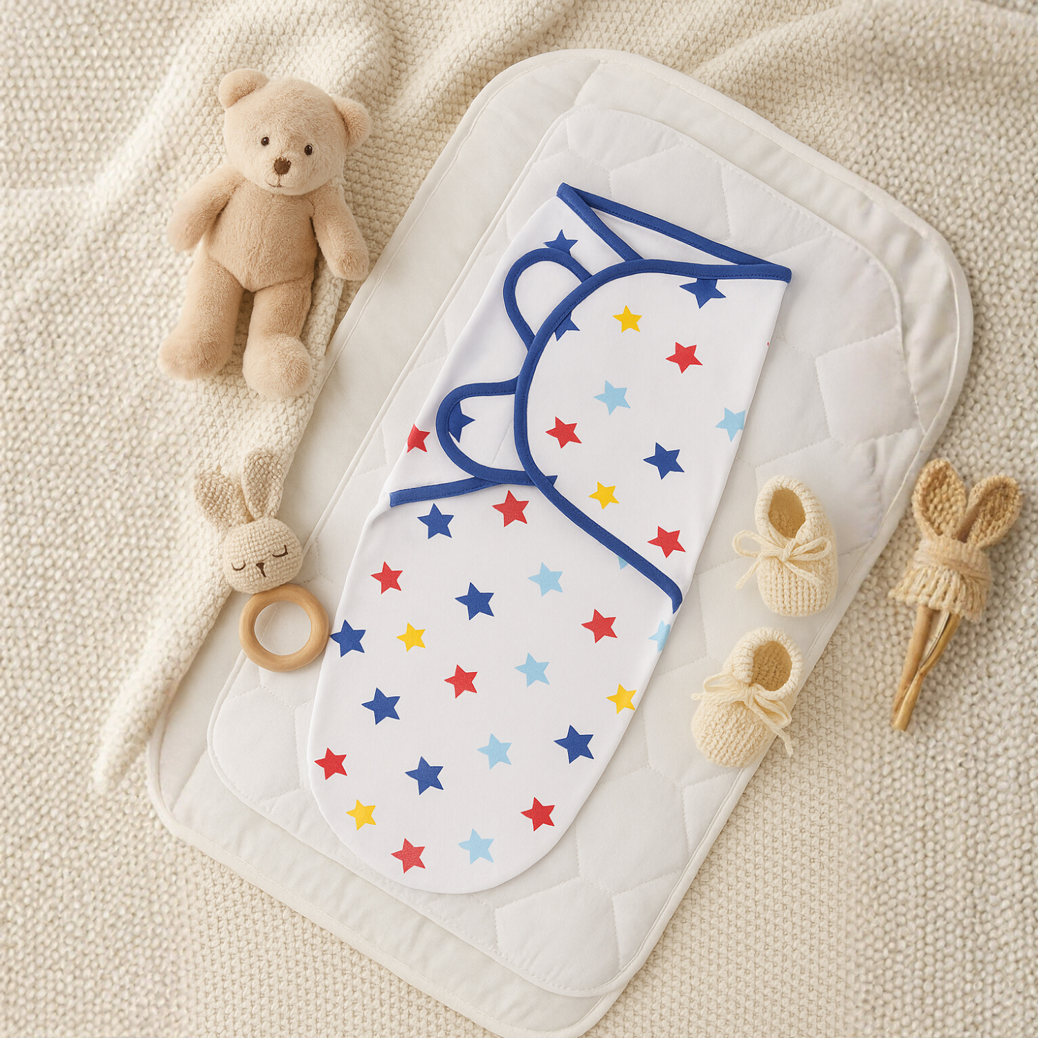 Hudson Baby Adjustable Cotton Swaddle Wrap – Soft & Breathable Newborn Swaddle (0–3 Months) – Multiple Cute Prints