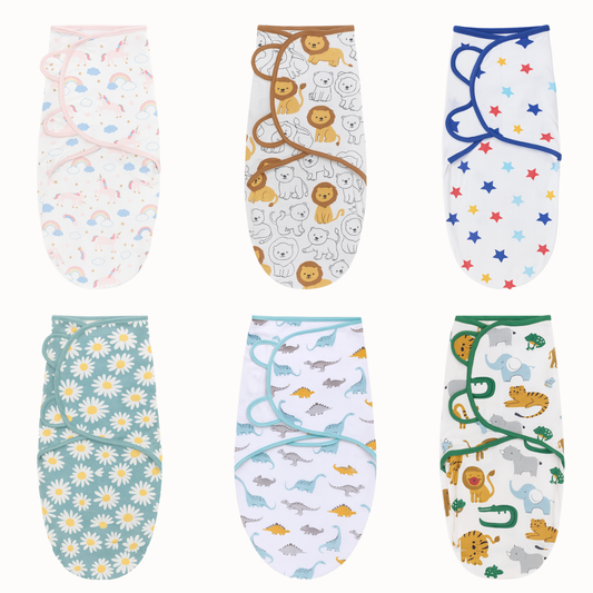Hudson Baby Adjustable Cotton Swaddle Wrap – Soft & Breathable Newborn Swaddle (0–3 Months) – Multiple Cute Prints